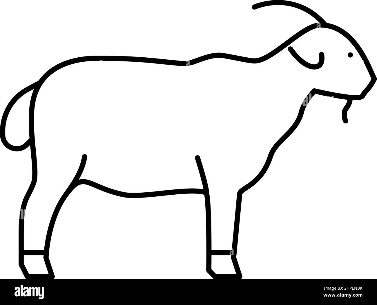 goat domestic animal line icon vector illustration Stock Vector Image ...
