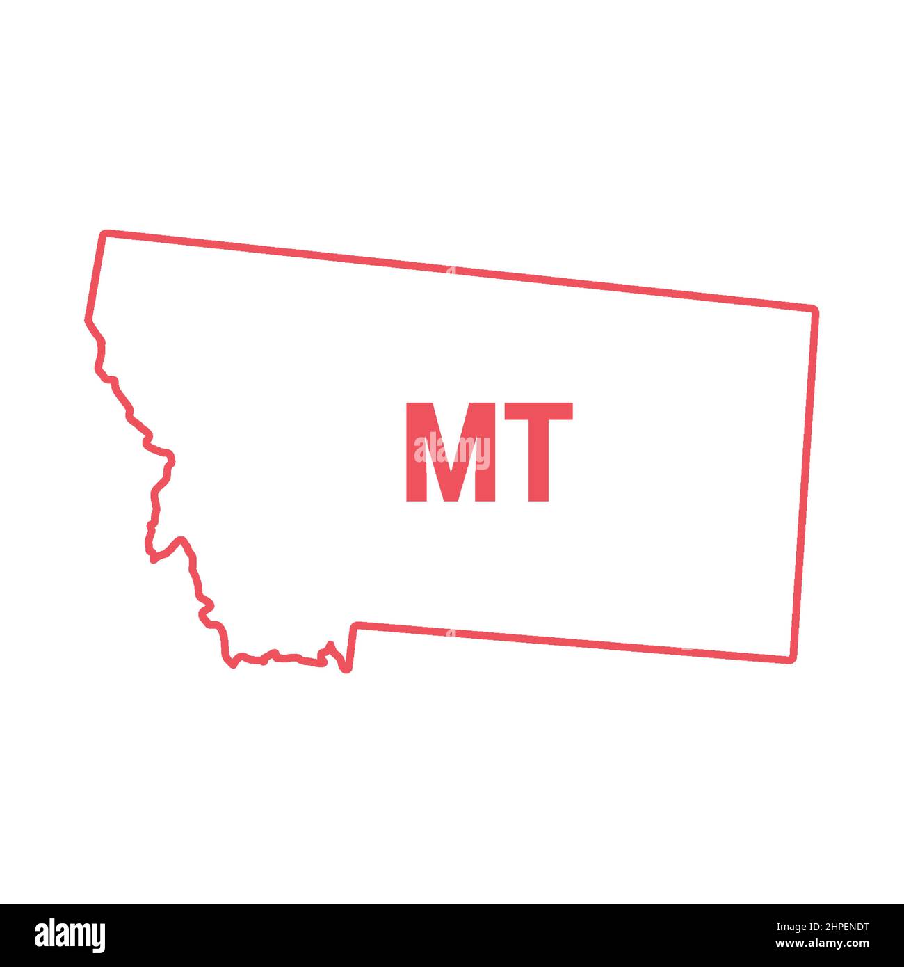 Montana US state map red outline border. Vector illustration isolated ...