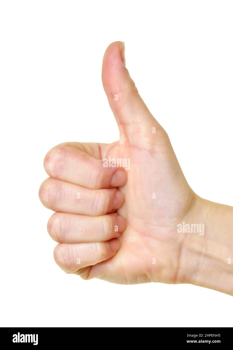 Thumbs Up Against a White Background Stock Photo