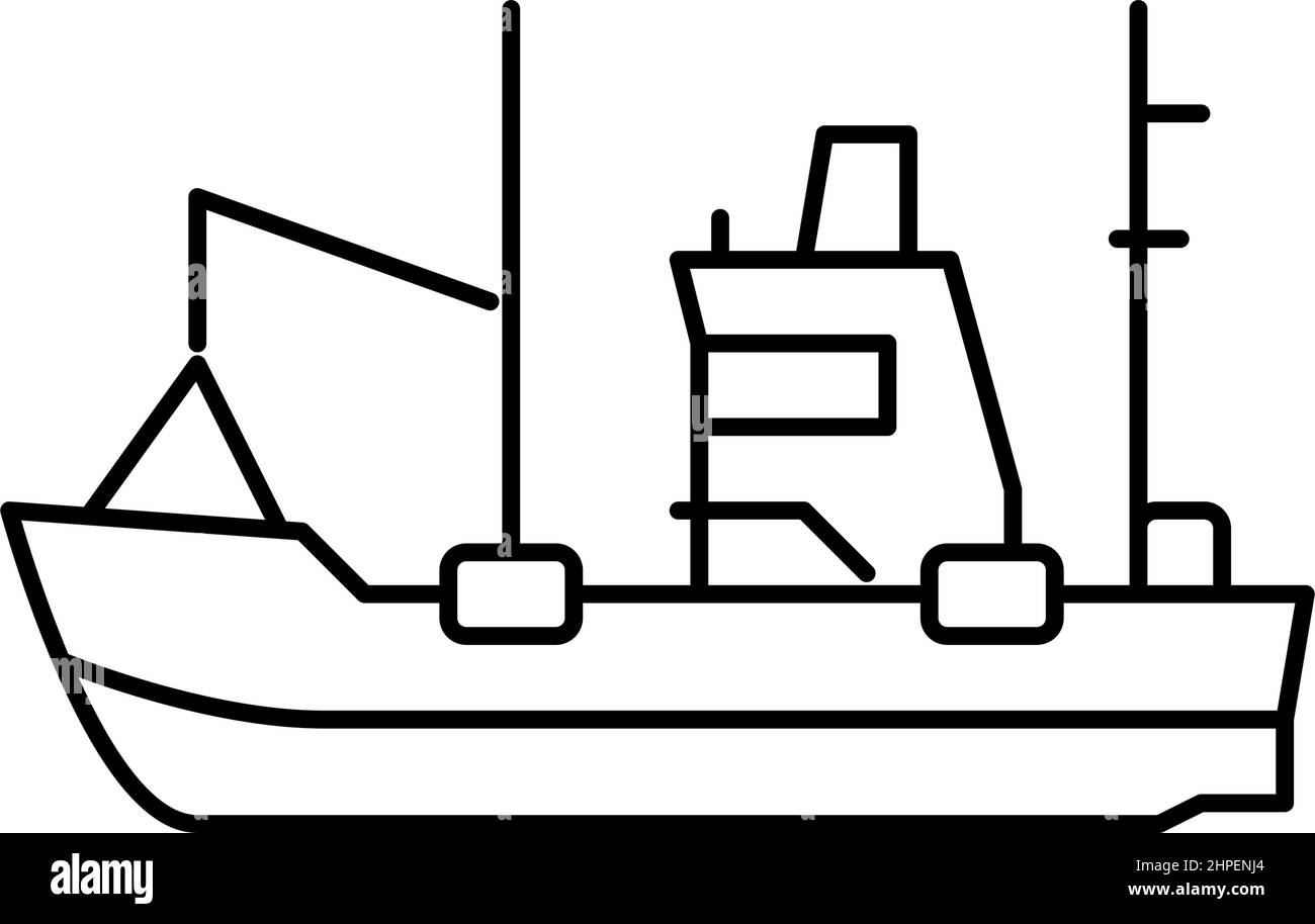 fishing boat line icon vector illustration Stock Vector Image & Art - Alamy