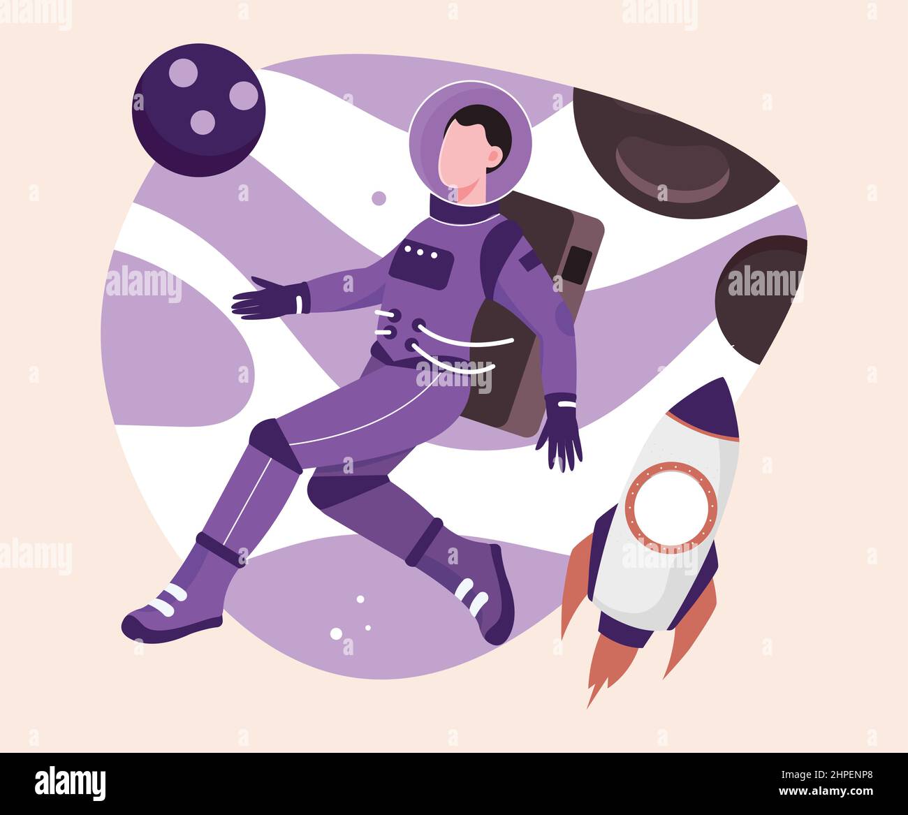 Astronaut and rocket Stock Vector Image & Art - Alamy