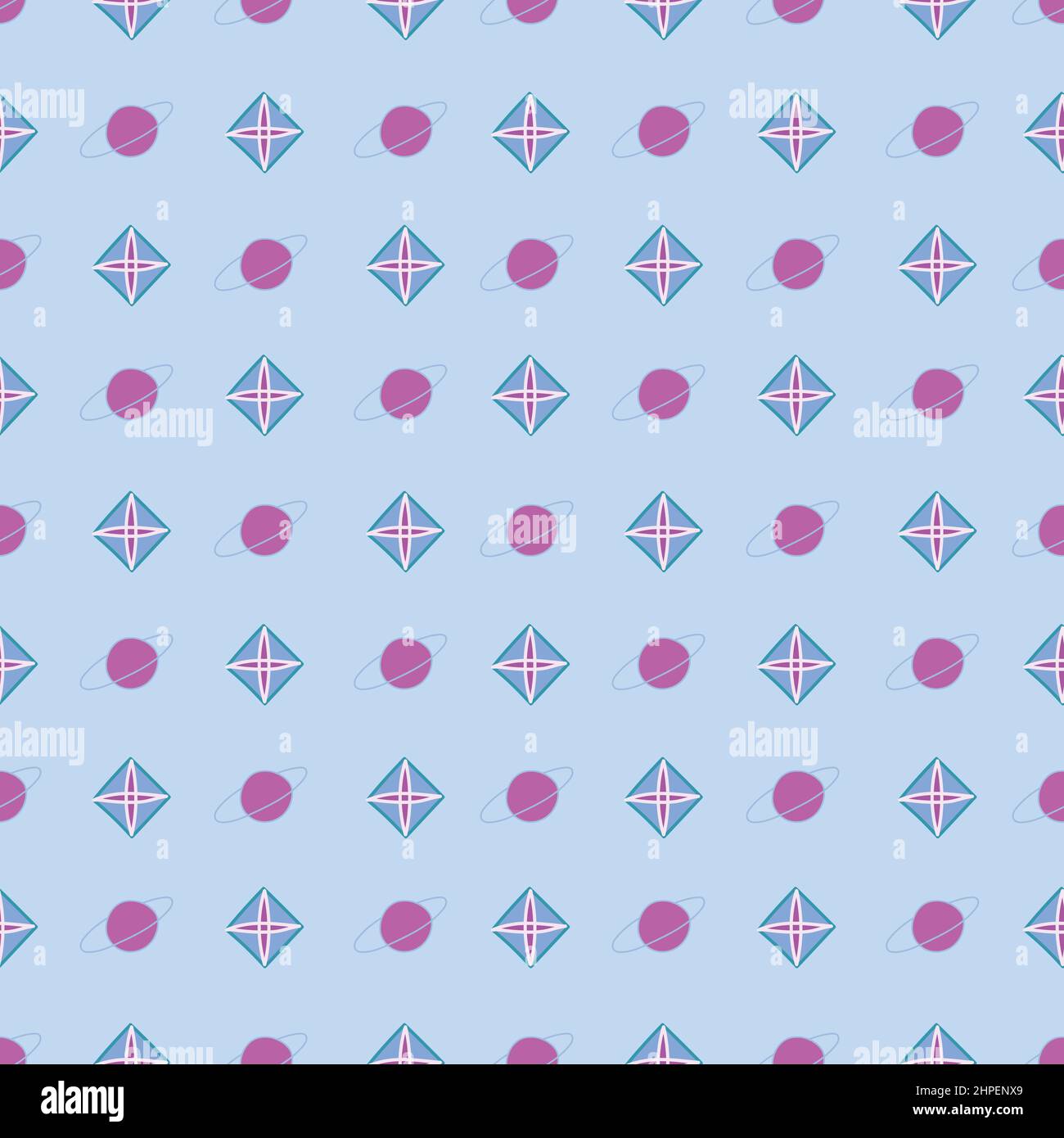 Geometric stars on blue background, seamless pattern Stock Vector Image ...