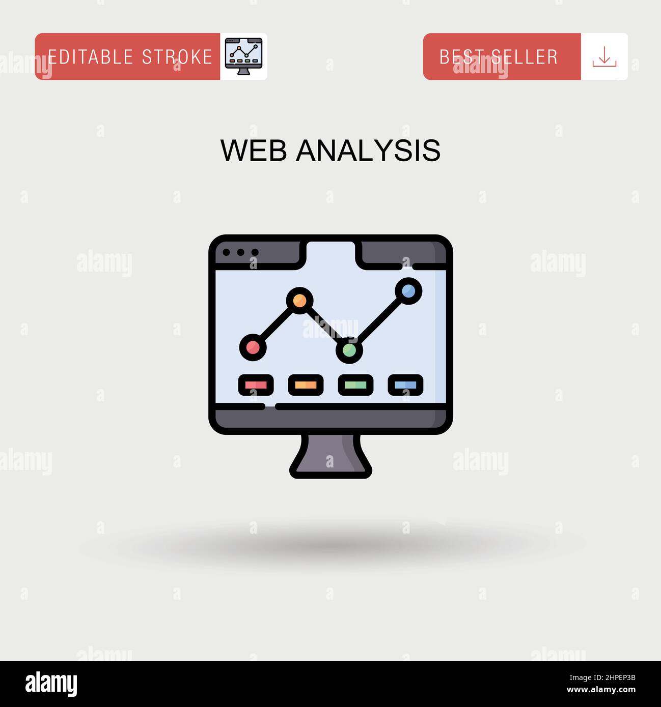 Web analysis Simple vector icon. Stock Vector