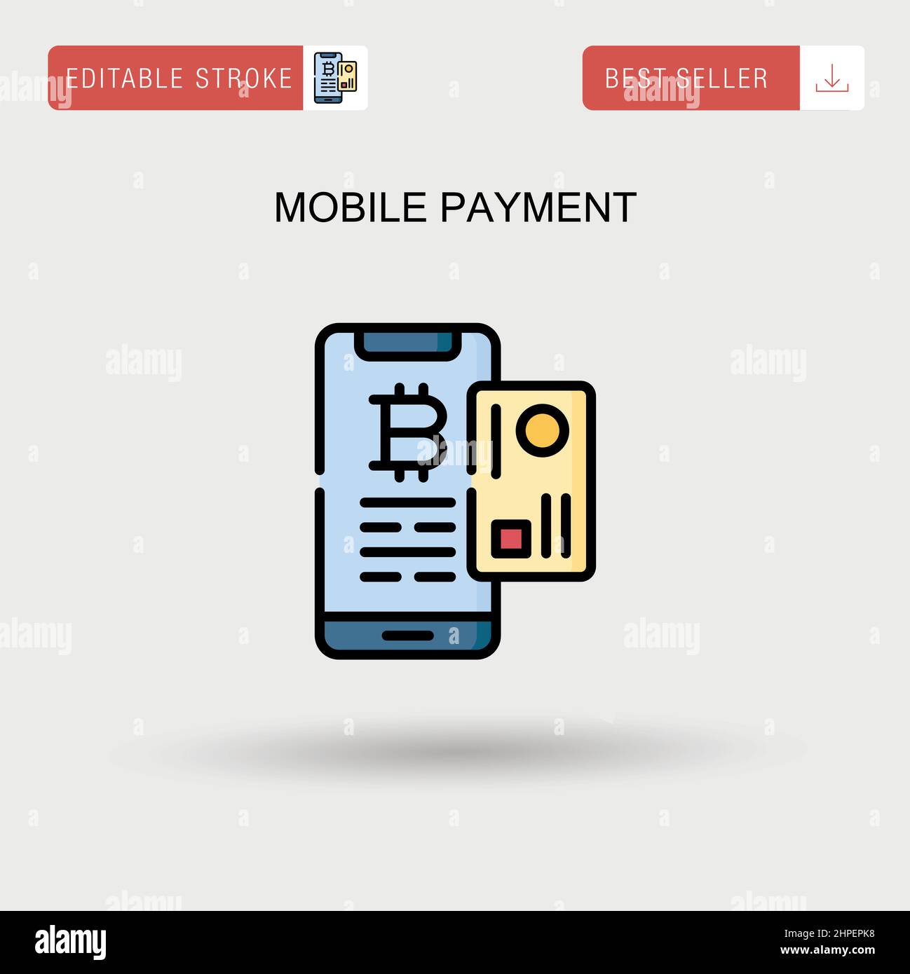 Mobile payment Simple vector icon. Stock Vector