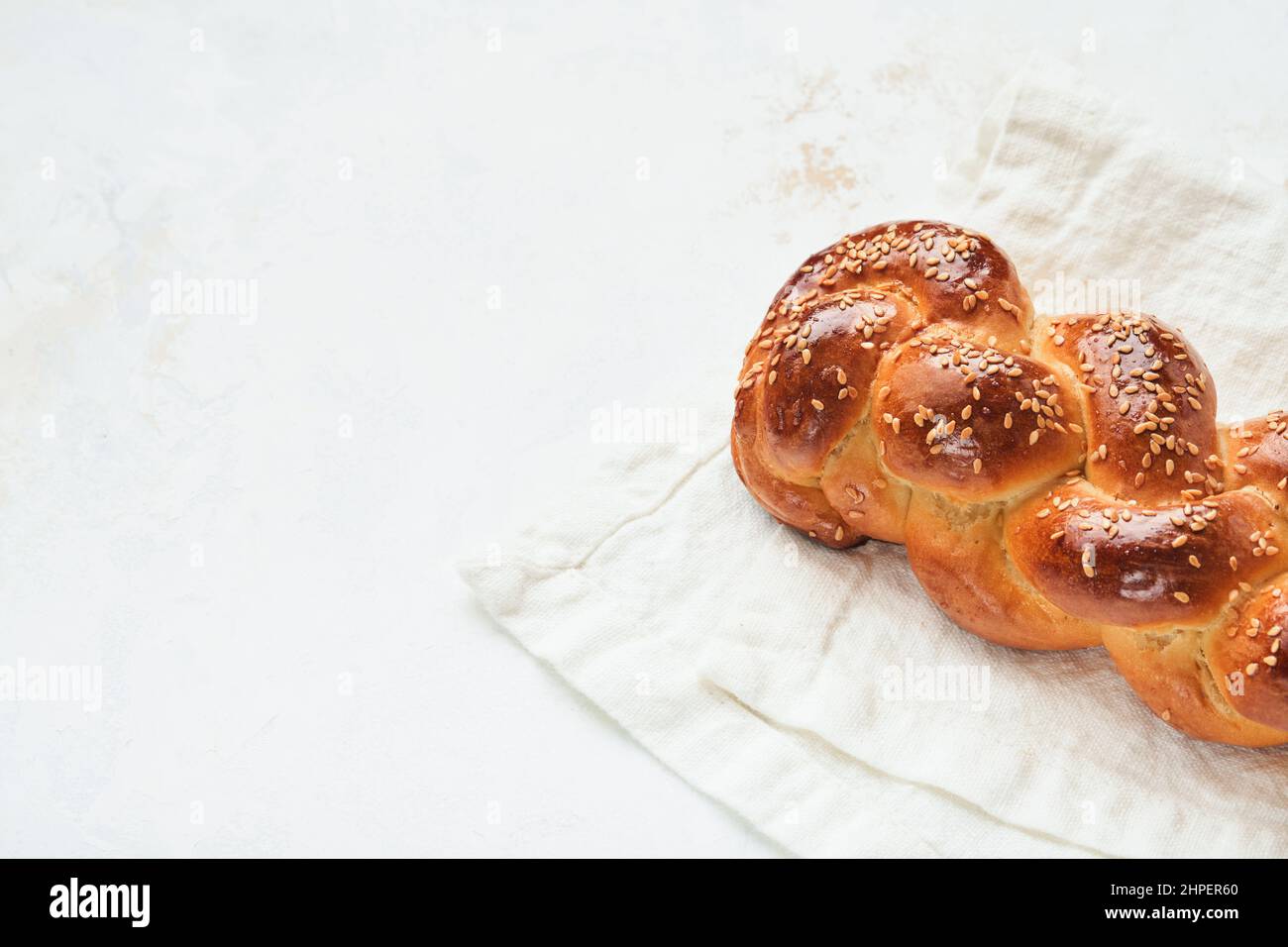Challah bread. Sabbath kiddush ceremony composition. Freshly baked