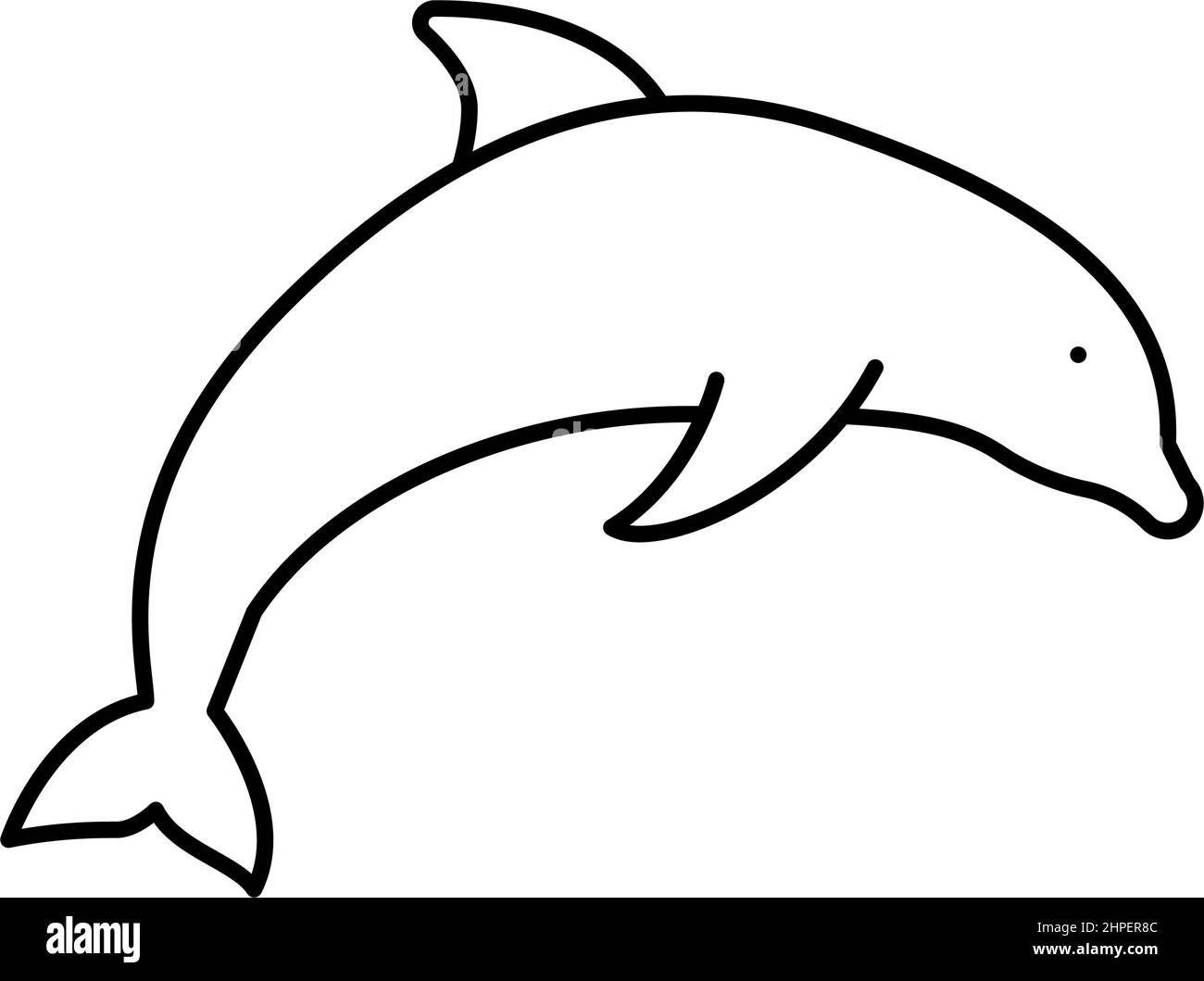 dolphin ocean line icon vector illustration Stock Vector Image & Art ...
