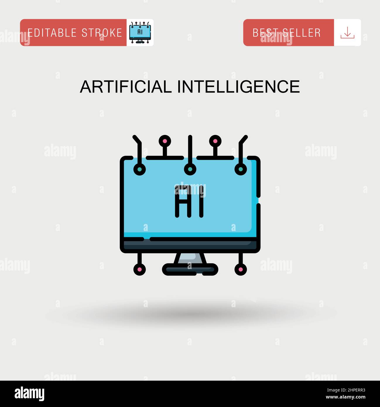 Artificial intelligence Simple vector icon. Stock Vector