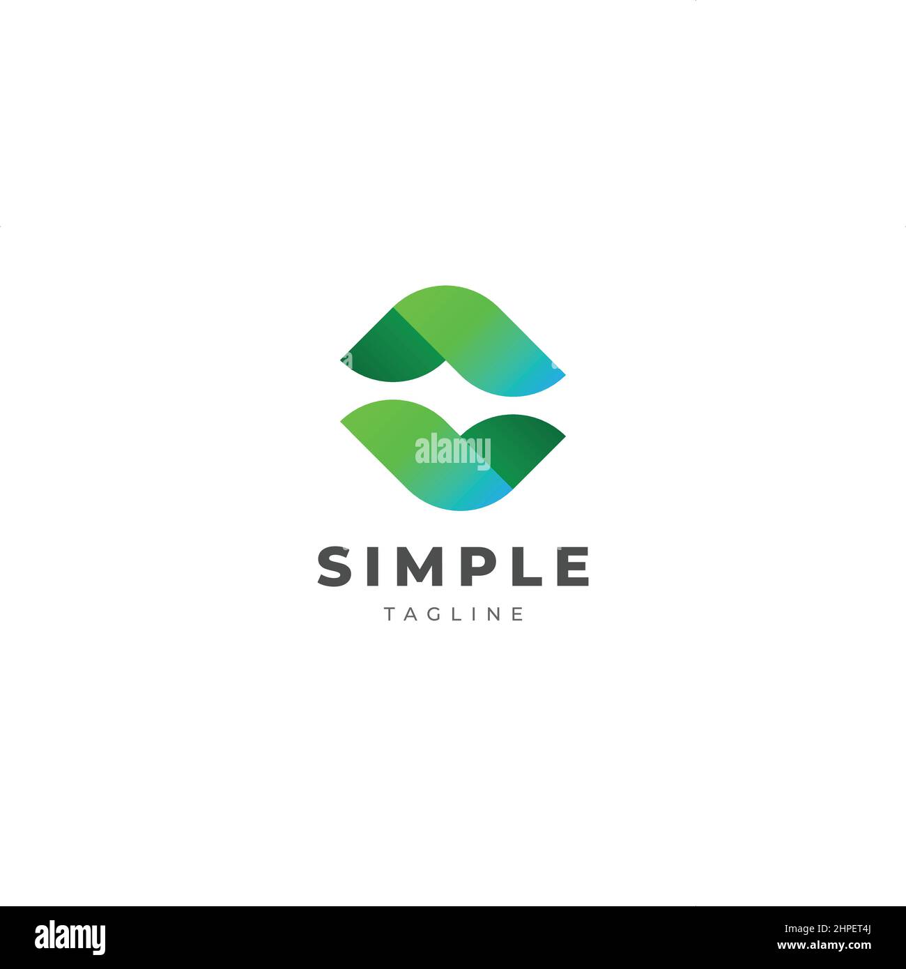 Abstract Dynamic Leaf Linked Logo Design Template Stock Vector