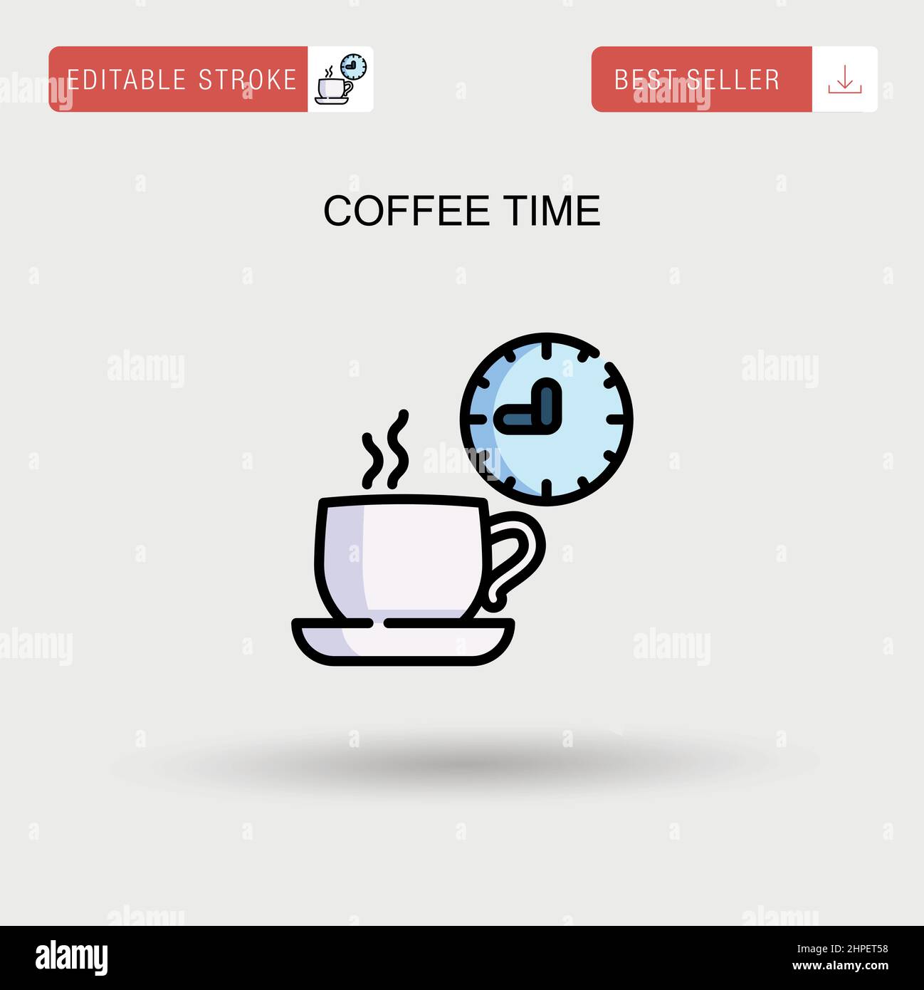 Coffee time Simple vector icon. Stock Vector