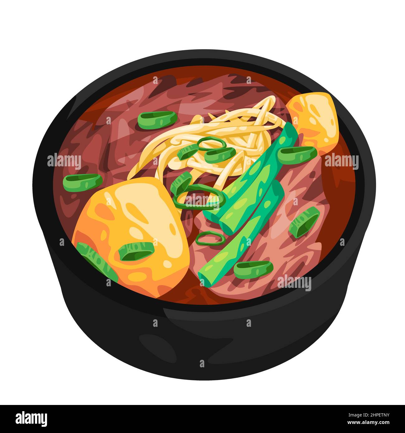 Gamjatang beef meat stew boiled with potato south korean food dishes