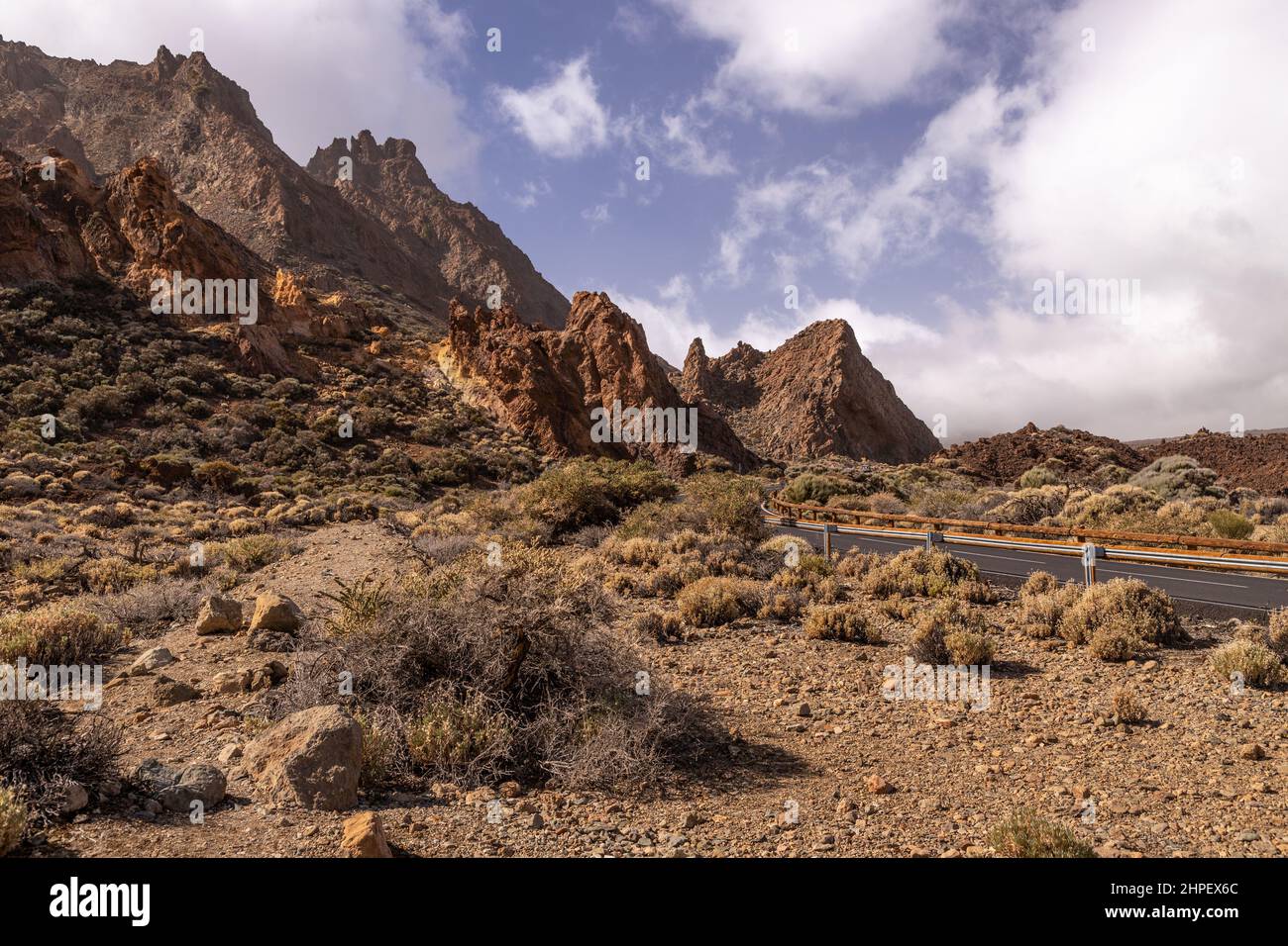 Volcanic landscape of the Teide National Park, Tenerife, Canary Islands Stock Photo