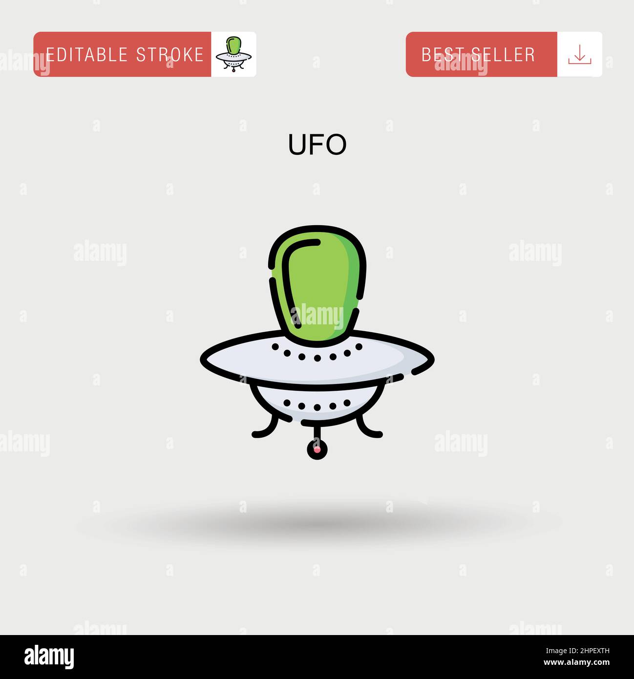 Ufo Simple vector icon. Stock Vector