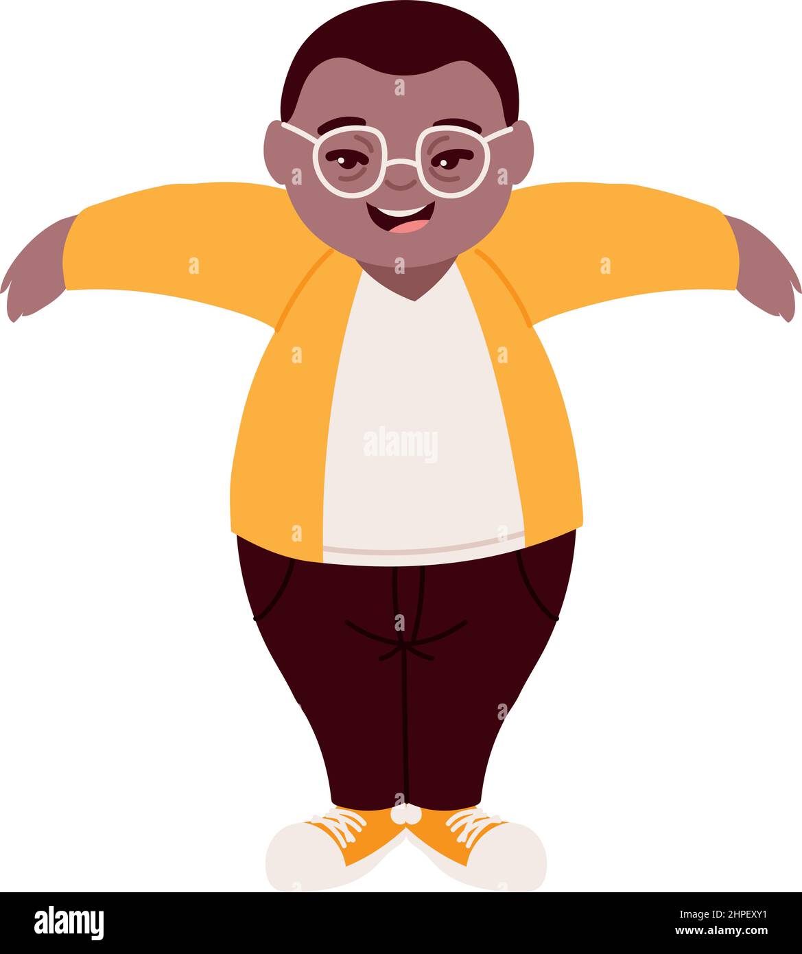 funny boy afro with down syndrome Stock Vector Image & Art - Alamy