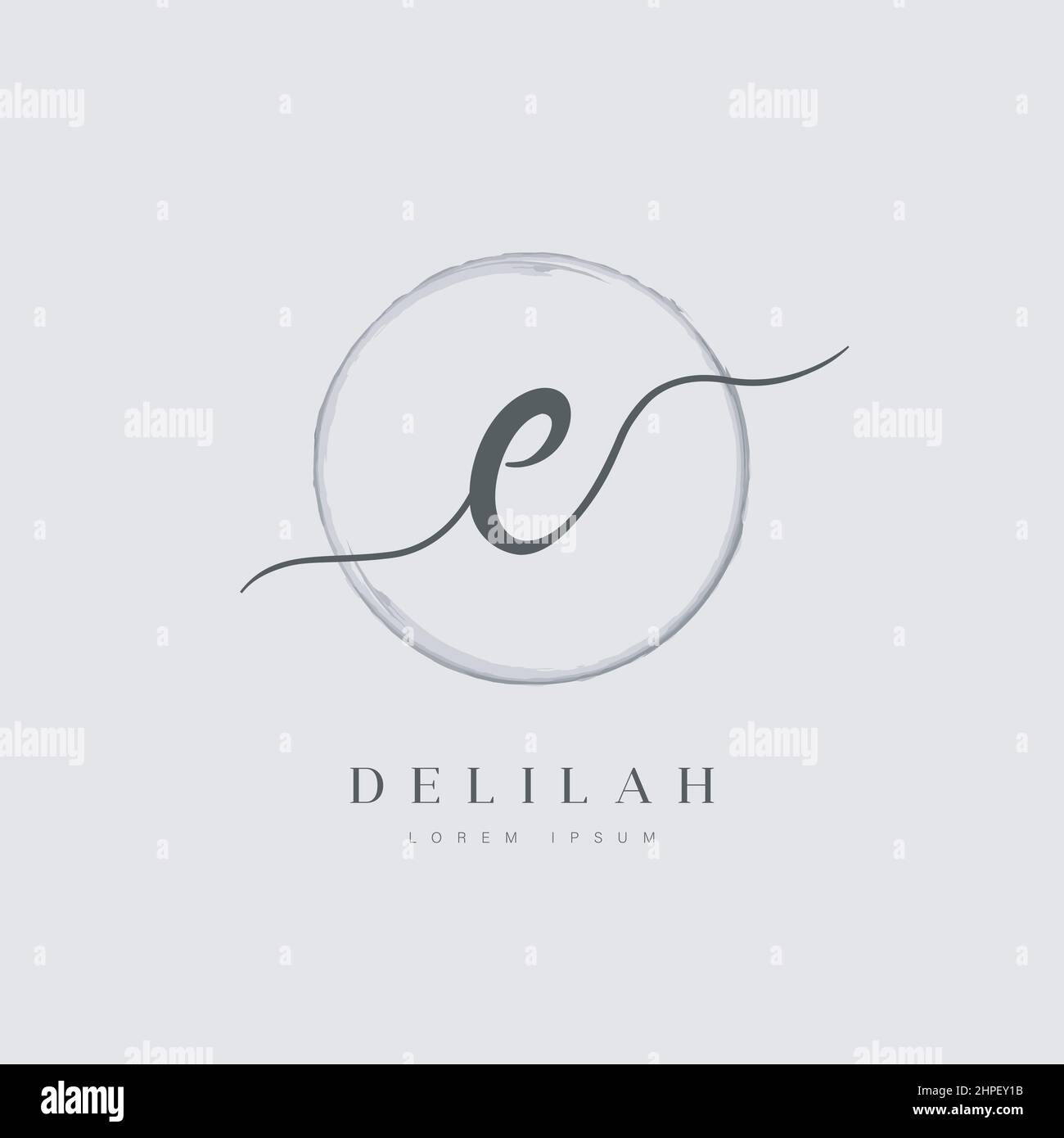 Elegant Initial Letter Type E Logo With Brushed Circle Stock Vector ...