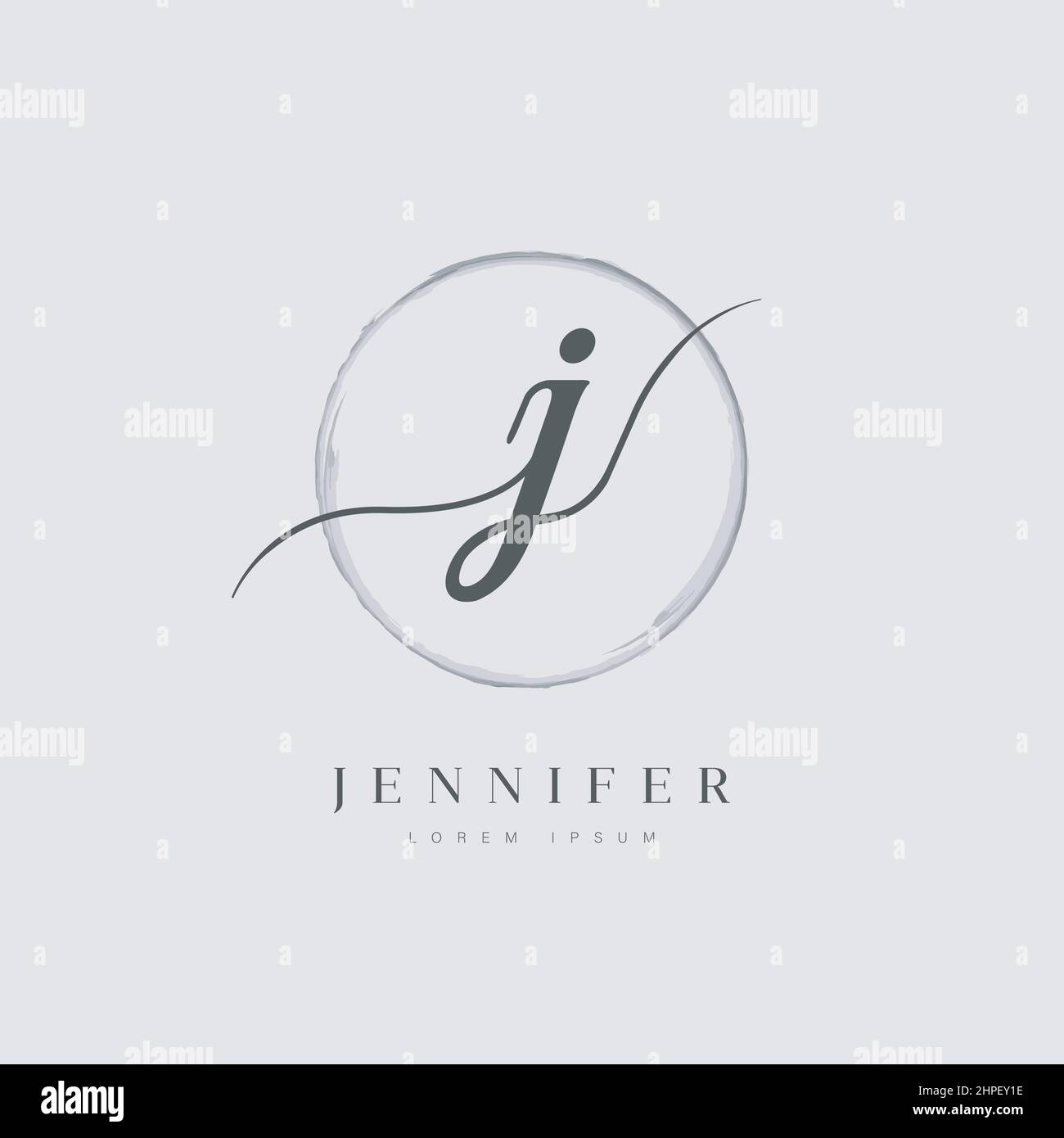 Elegant Initial Letter Type J Logo With Brushed Circle Stock Vector ...