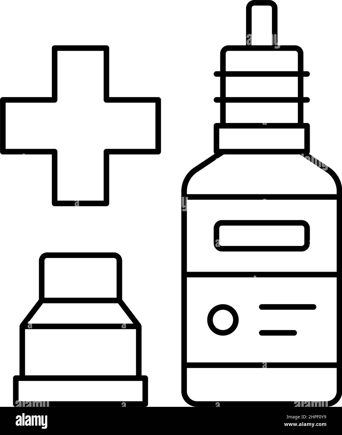 nasal or eye drops homeopathy line icon vector illustration Stock Vector