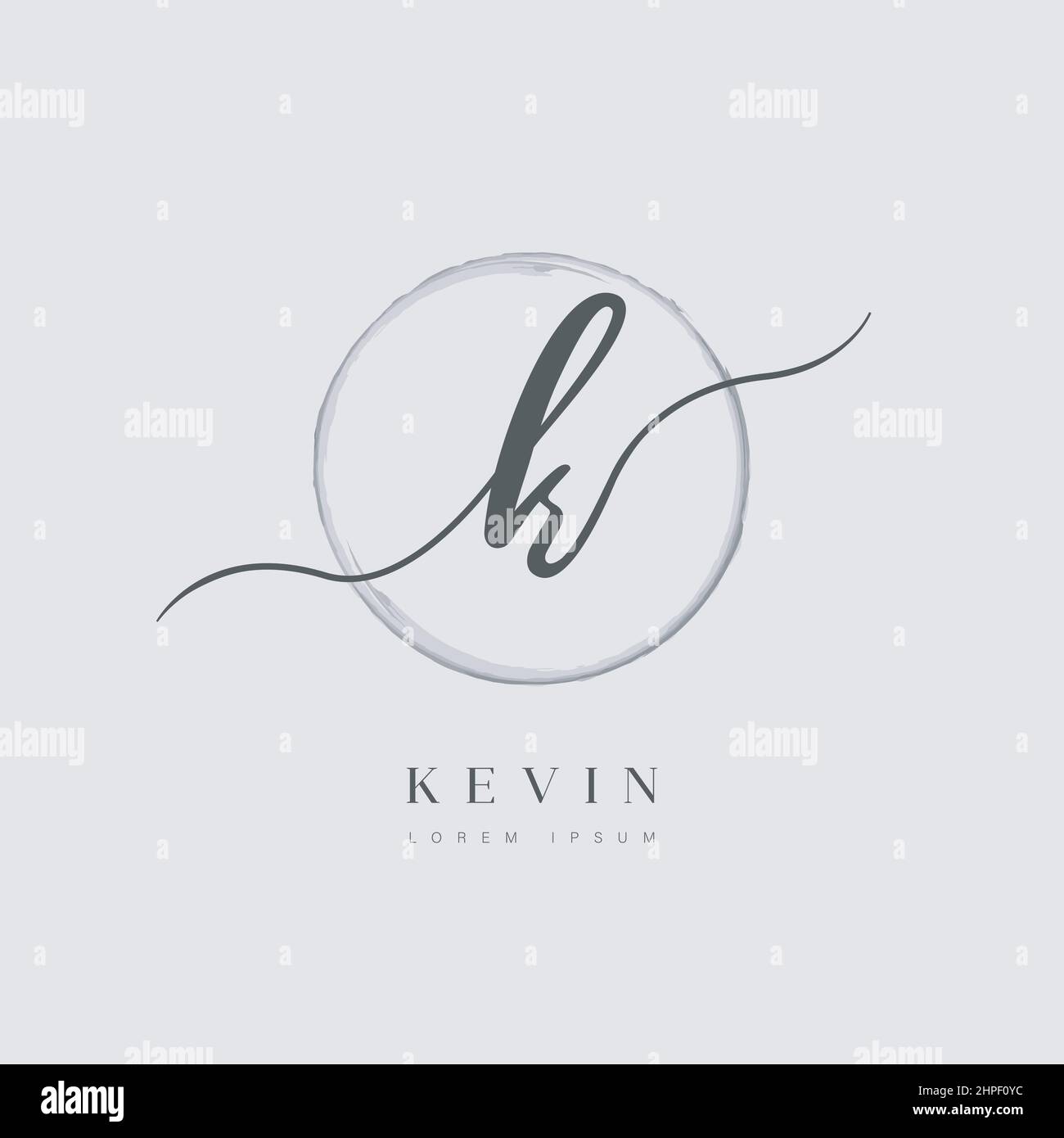 Elegant Initial Letter Type K Logo With Brushed Circle Stock Vector ...