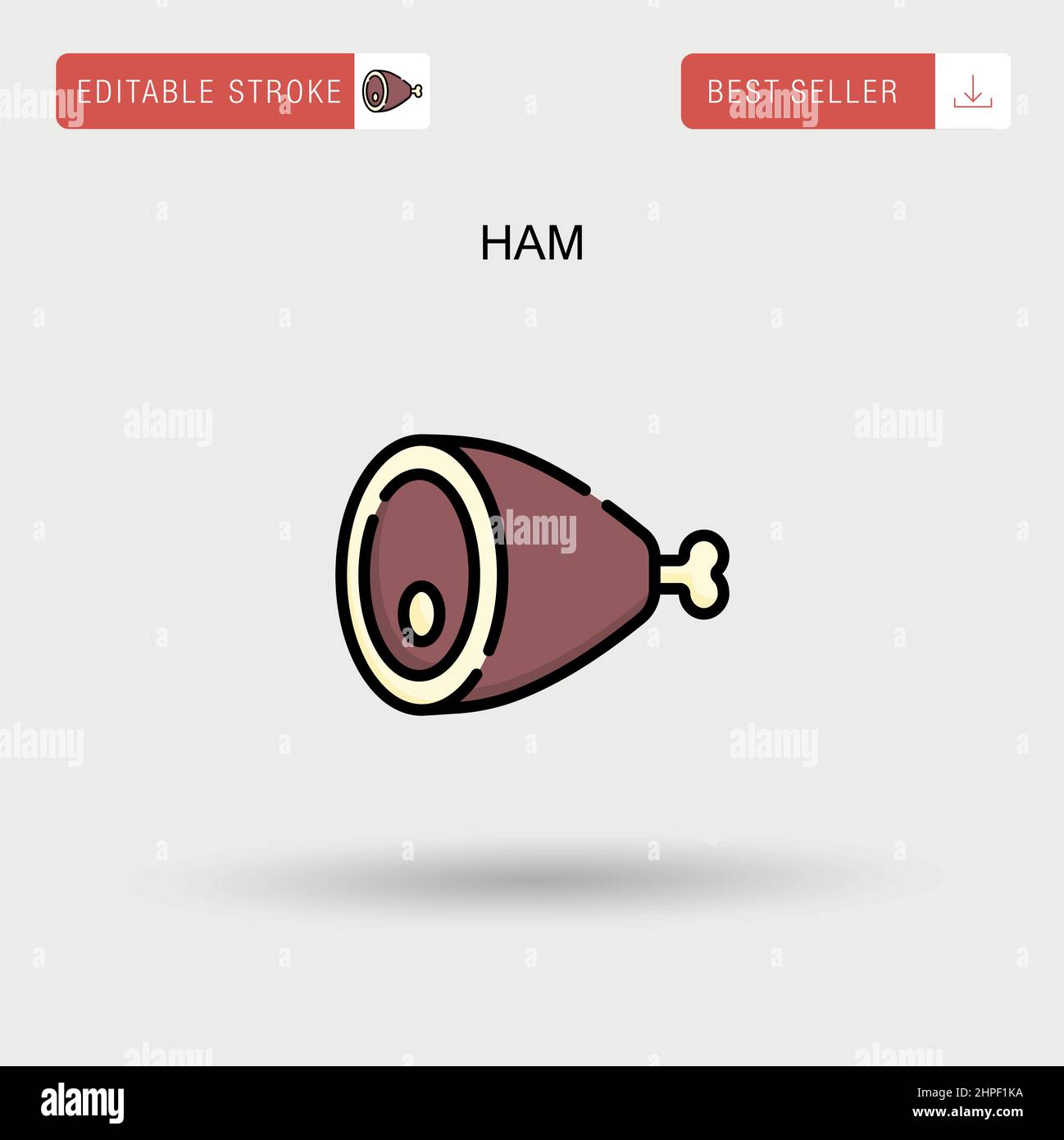 Ham Simple vector icon. Stock Vector