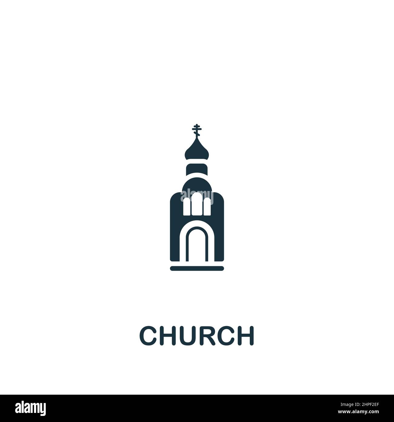 Church icon. Monochrome simple icon for templates, web design and ...
