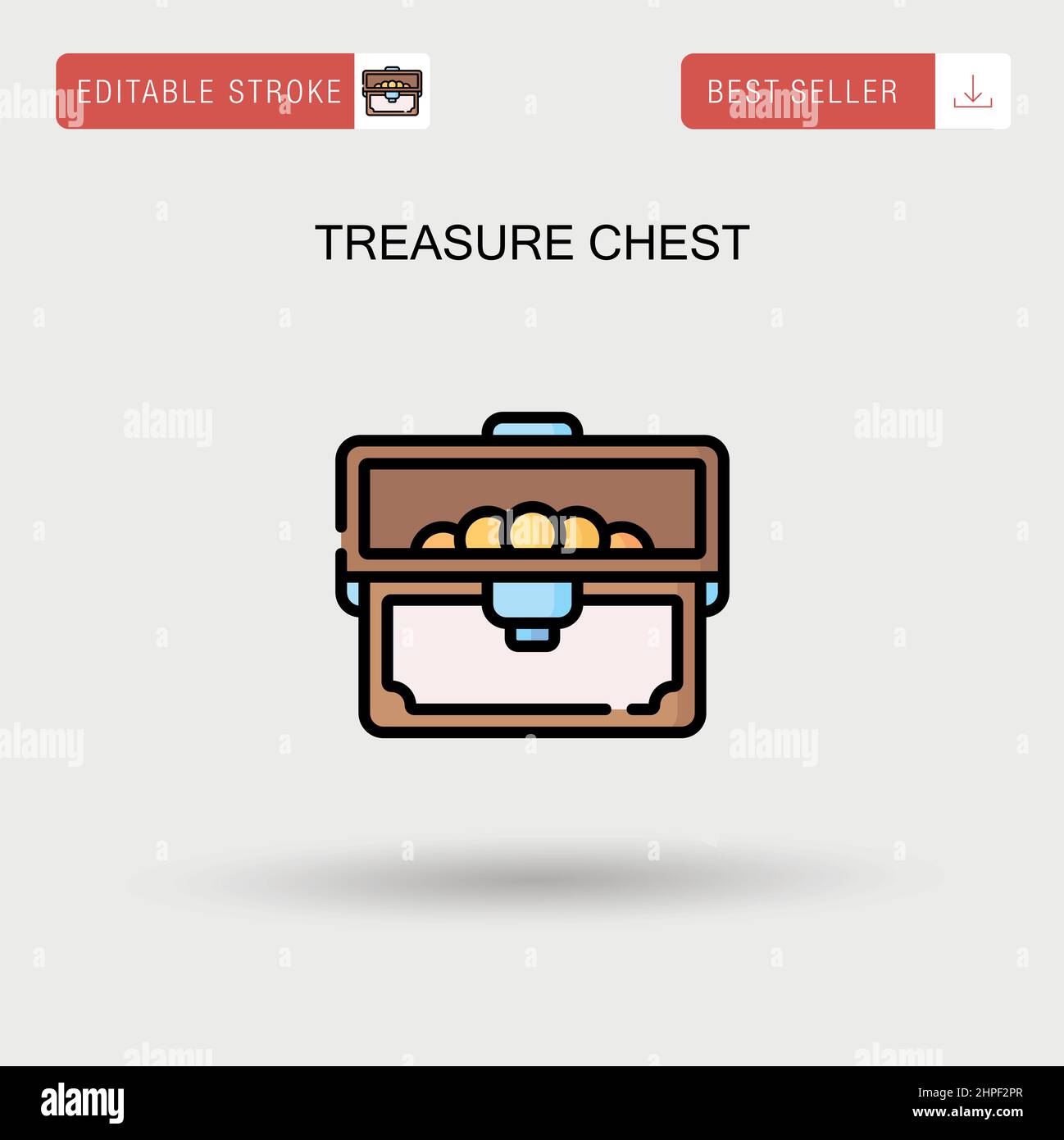 Treasure chest Simple vector icon. Stock Vector