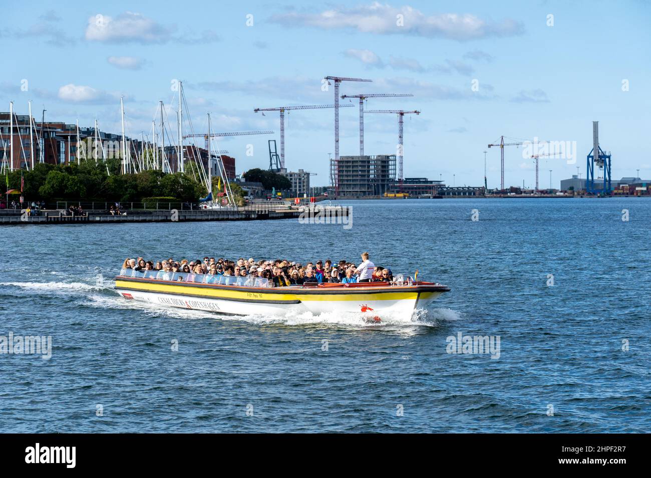 Tourist tour boat in Copenhagen Harbor Stock Photo
