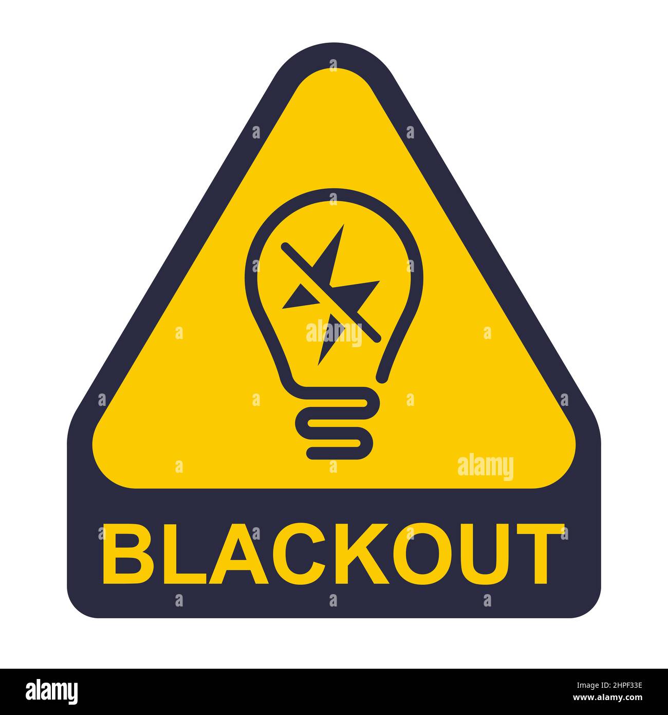 yellow blackout icon. power outage sticker. flat vector illustration Stock Vector