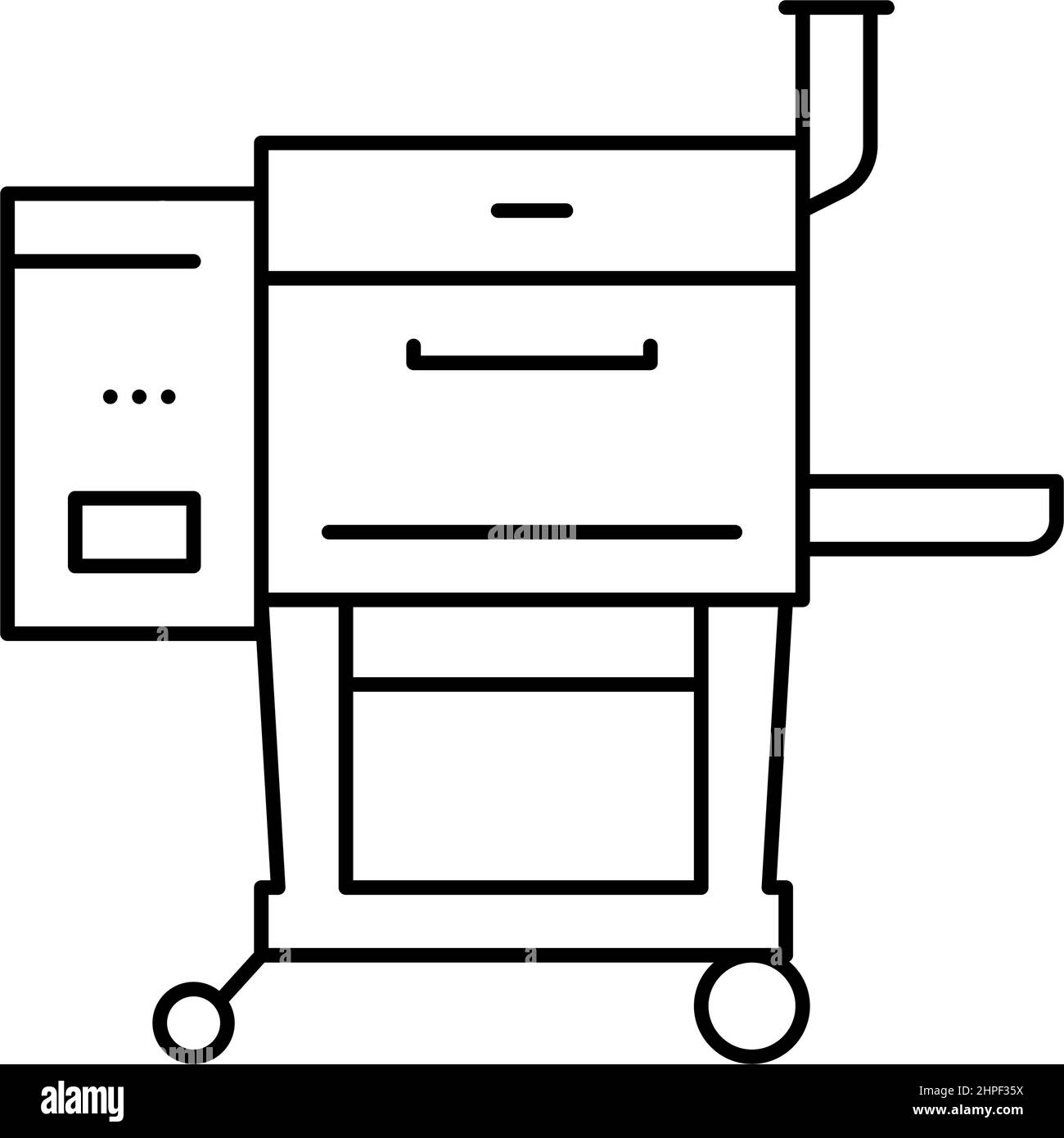 grill bbq equipment line icon vector illustration Stock Vector Image ...