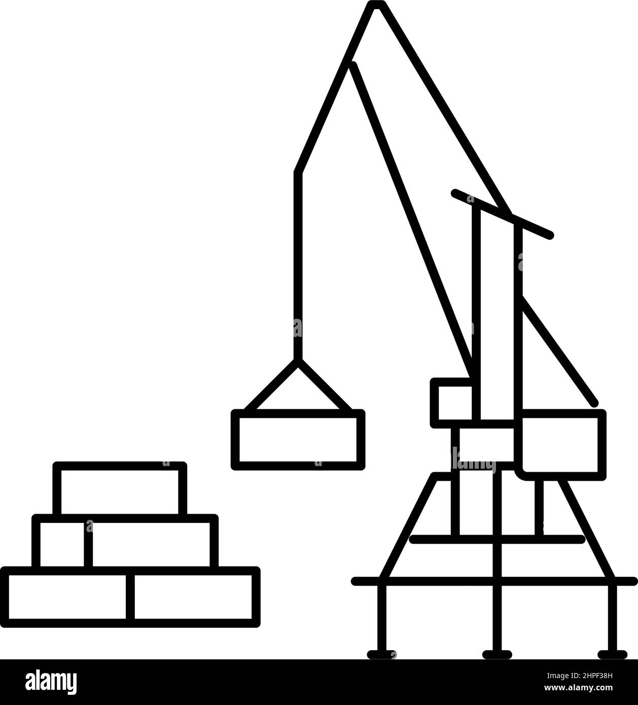 container loader port equipment line icon vector illustration Stock ...