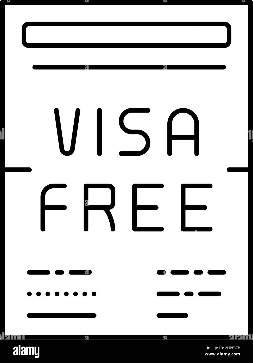 visa-free regime line icon vector illustration Stock Vector