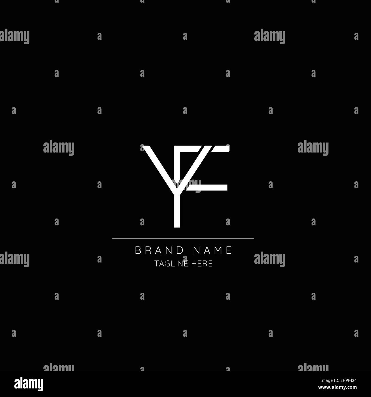Alphabet YF initial letter icon logo Stock Vector