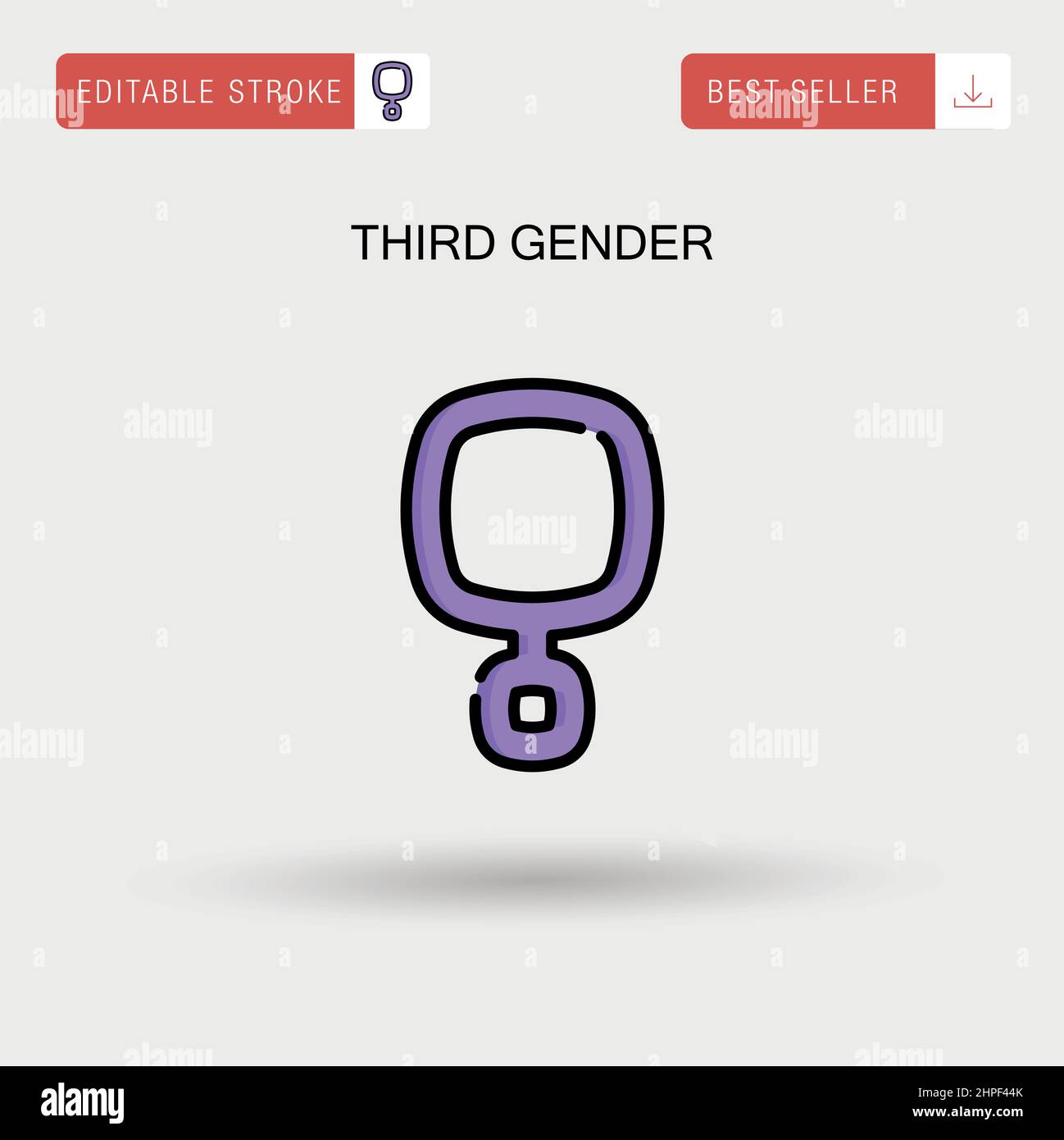 Third gender Simple vector icon. Stock Vector