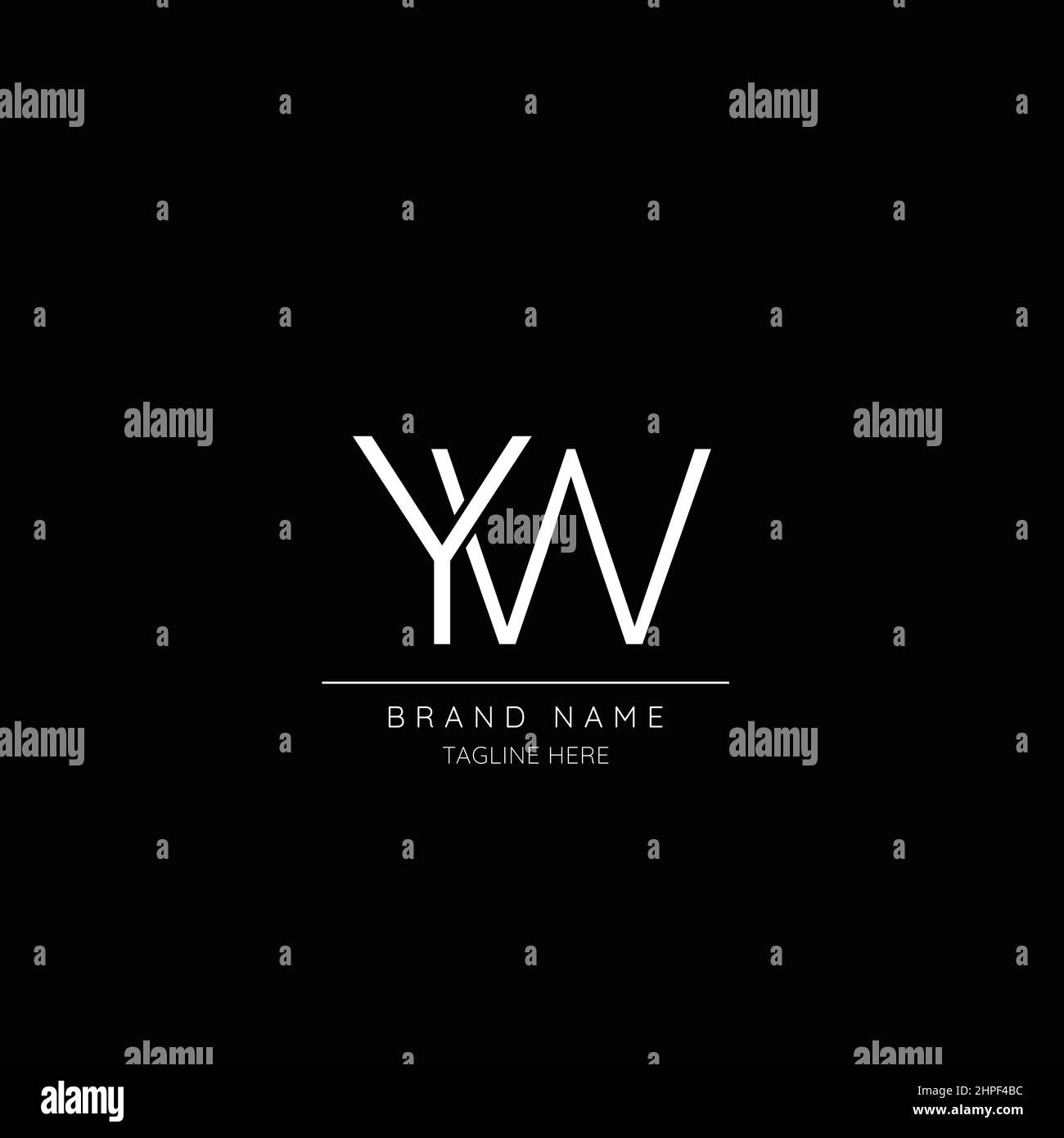 Alphabet YW initial letter icon logo Stock Vector