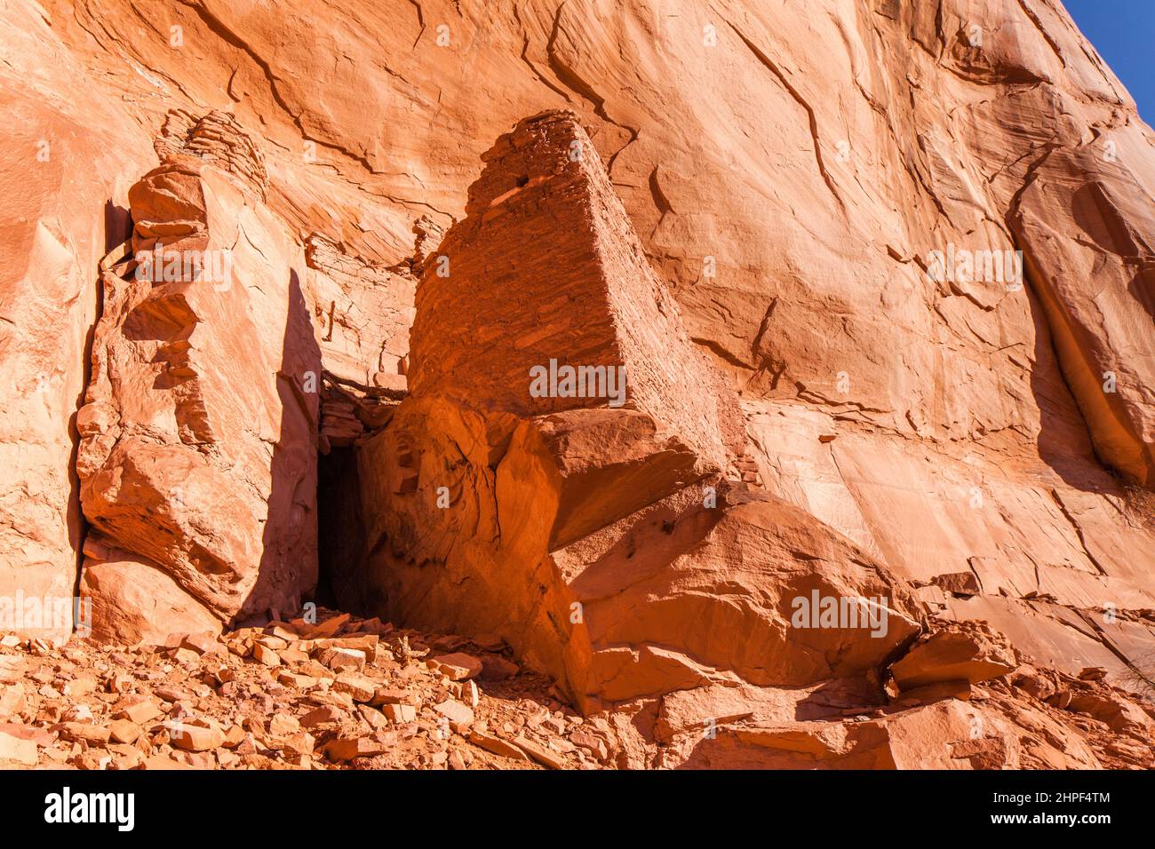 A small 1000year old Ancestral Puebloan cliff dwelling ruin in Narrow