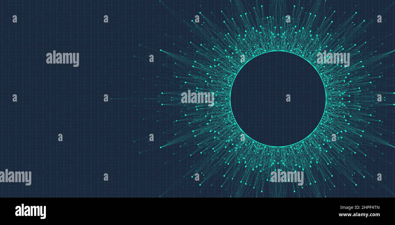 Quantum computer technology banner design template concept. Deep ...