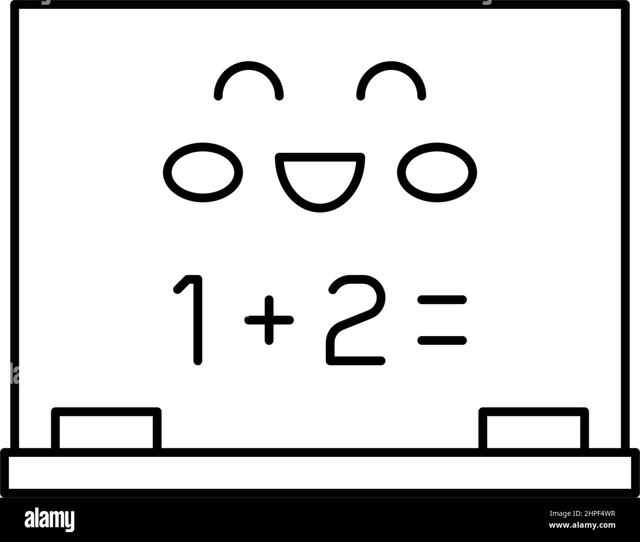 mathematics lesson kindergarten line icon vector illustration Stock ...