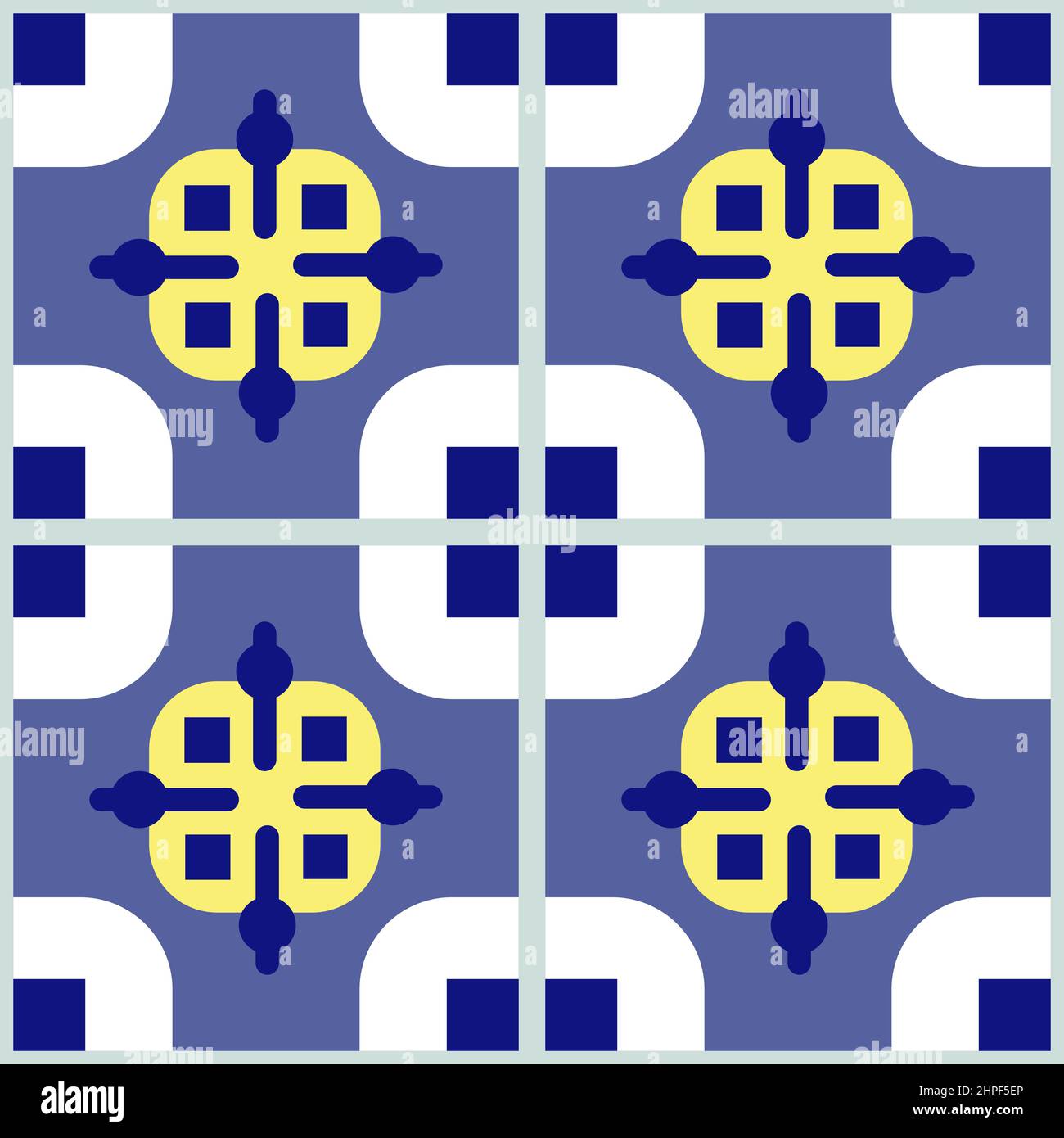 Traditional ornate ceramic tiles Azulejo seamless pattern. Vector Stock ...