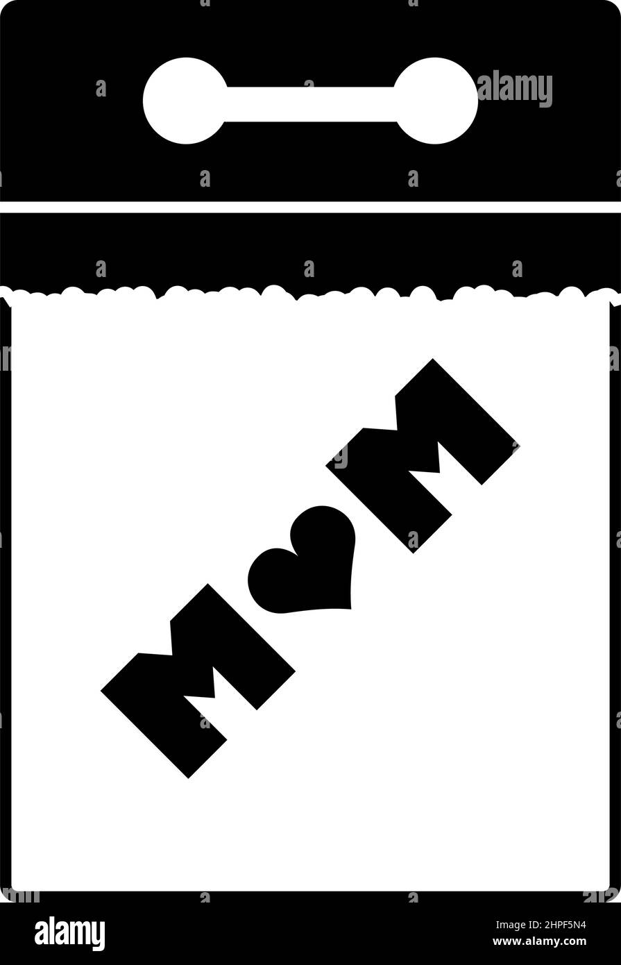 Mother's Day Icon. Black Stencil Design. Vector Illustration Stock ...