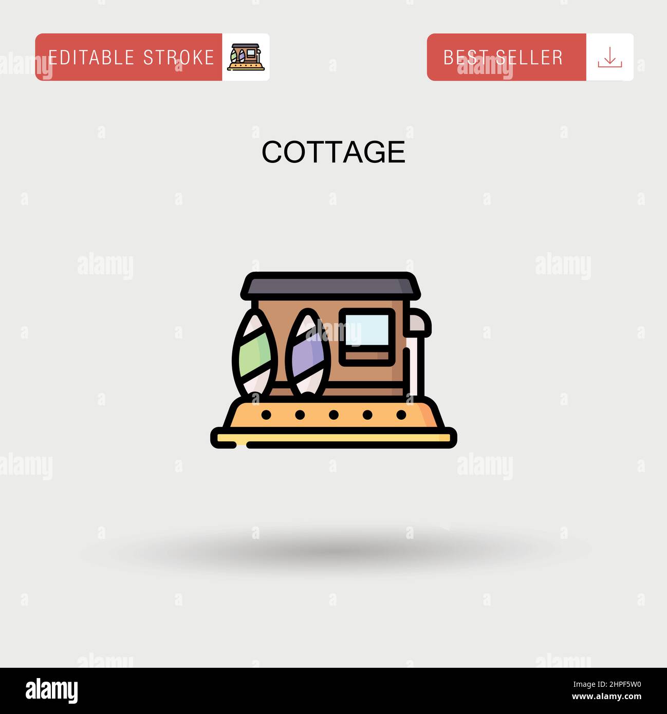 Cottage Simple vector icon. Stock Vector