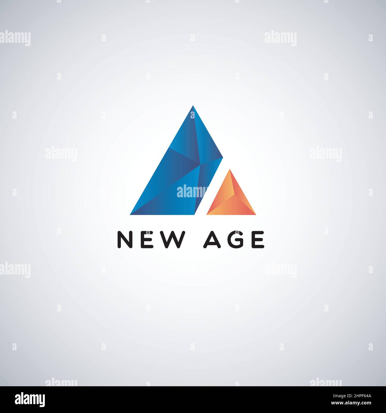 Abstract Blue Geometric Triangle Company Business Logo Template Stock