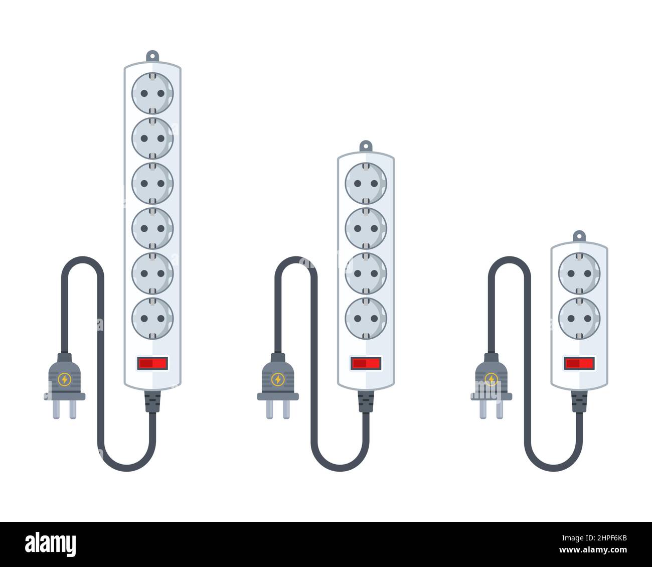 electric extension cord for household appliances. a set of different