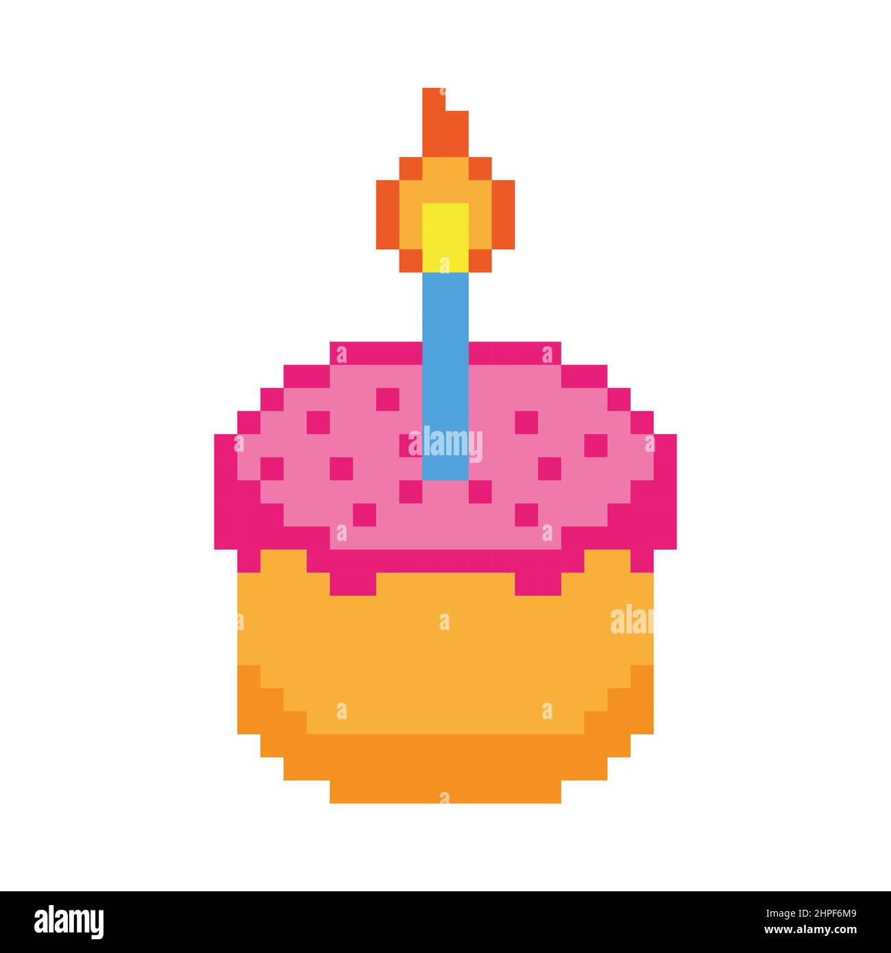 Birthday pixel art illustration. happy birthday image Stock Photo - Alamy