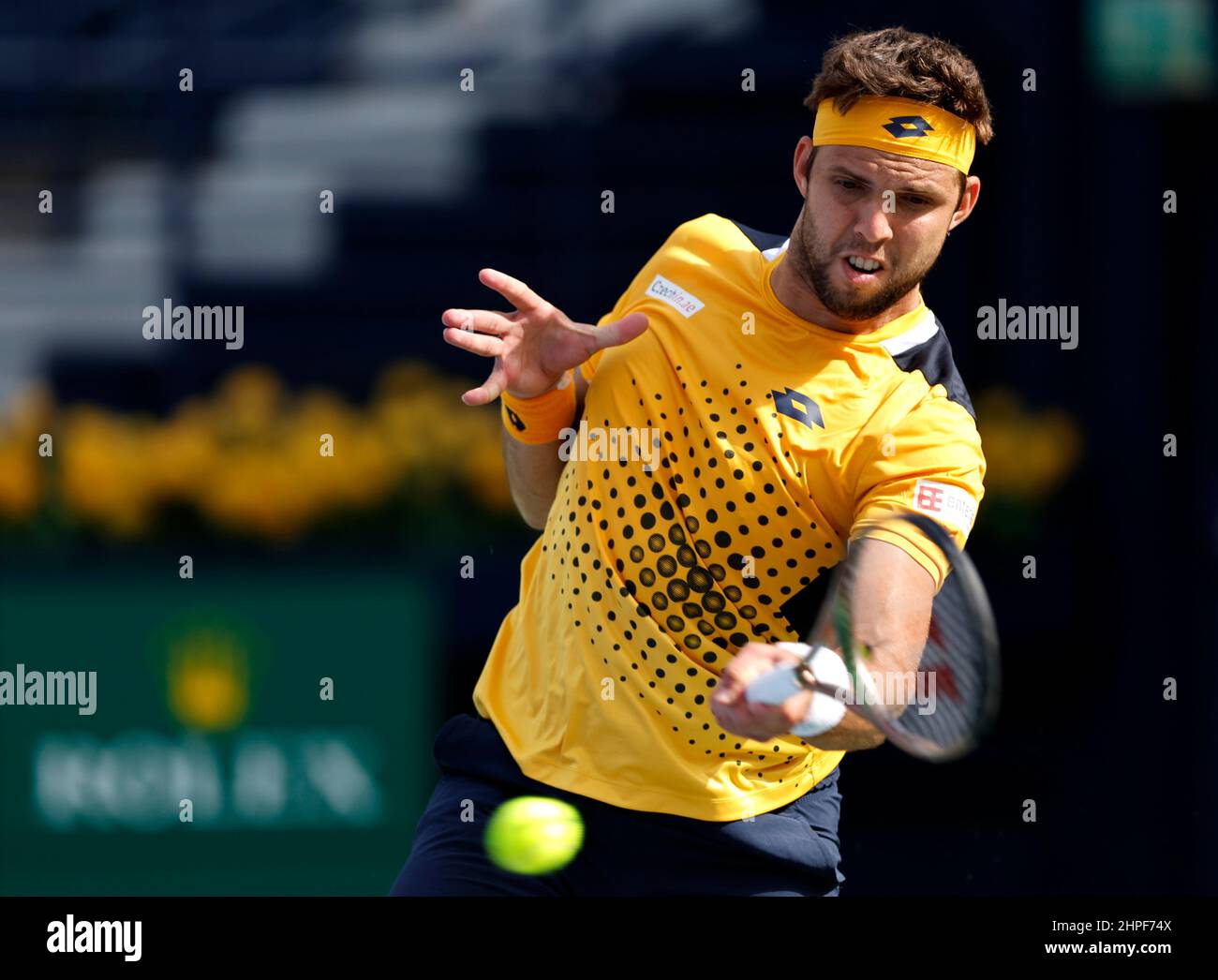 Tennis - ATP 500 - Dubai Tennis Championships - Aviation Club Tennis  Centre, Dubai, United Arab Emirates - February 21, 2022 Czech Republic's  Jiri Vesely in action during his first round match