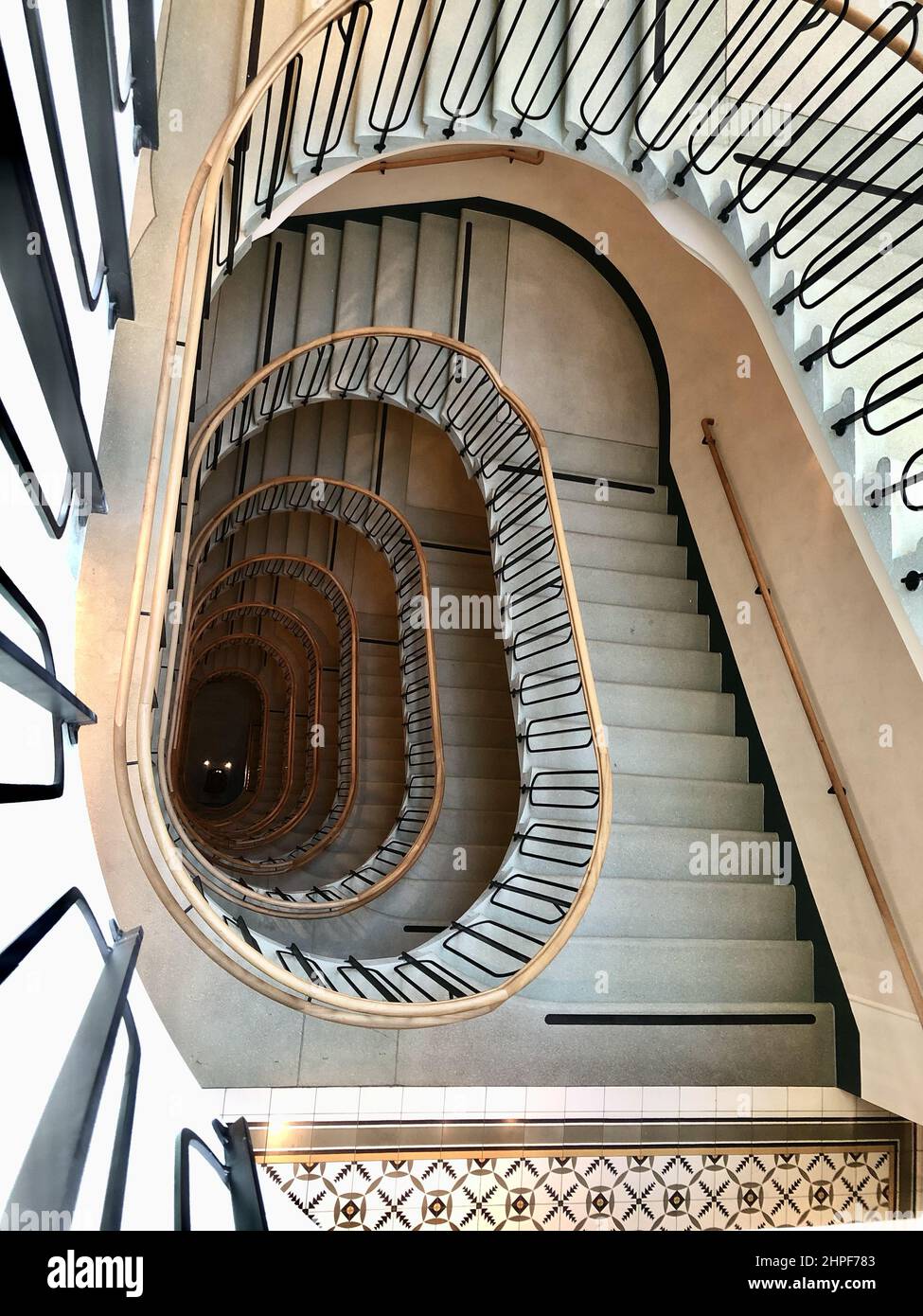 Image showcasing Spiral hotel staircase from above, Vienna Stock Photo - Alamy
