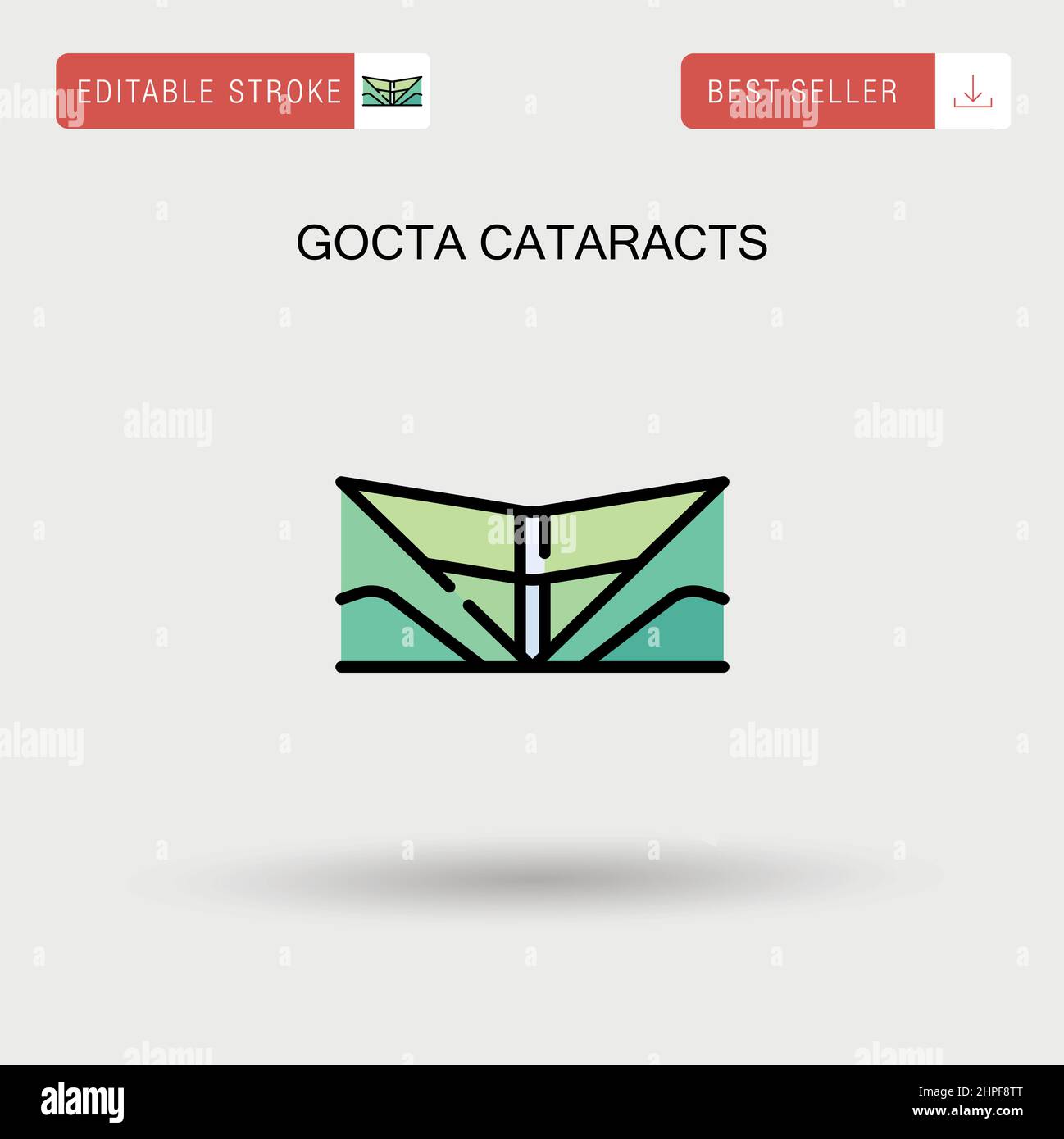 Gocta cataracts Simple vector icon. Stock Vector