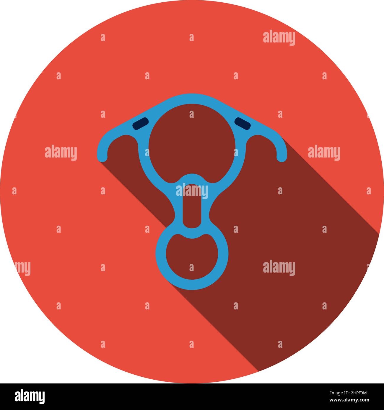 Alpinist Descender Icon. Flat Circle Stencil Design With Long Shadow ...