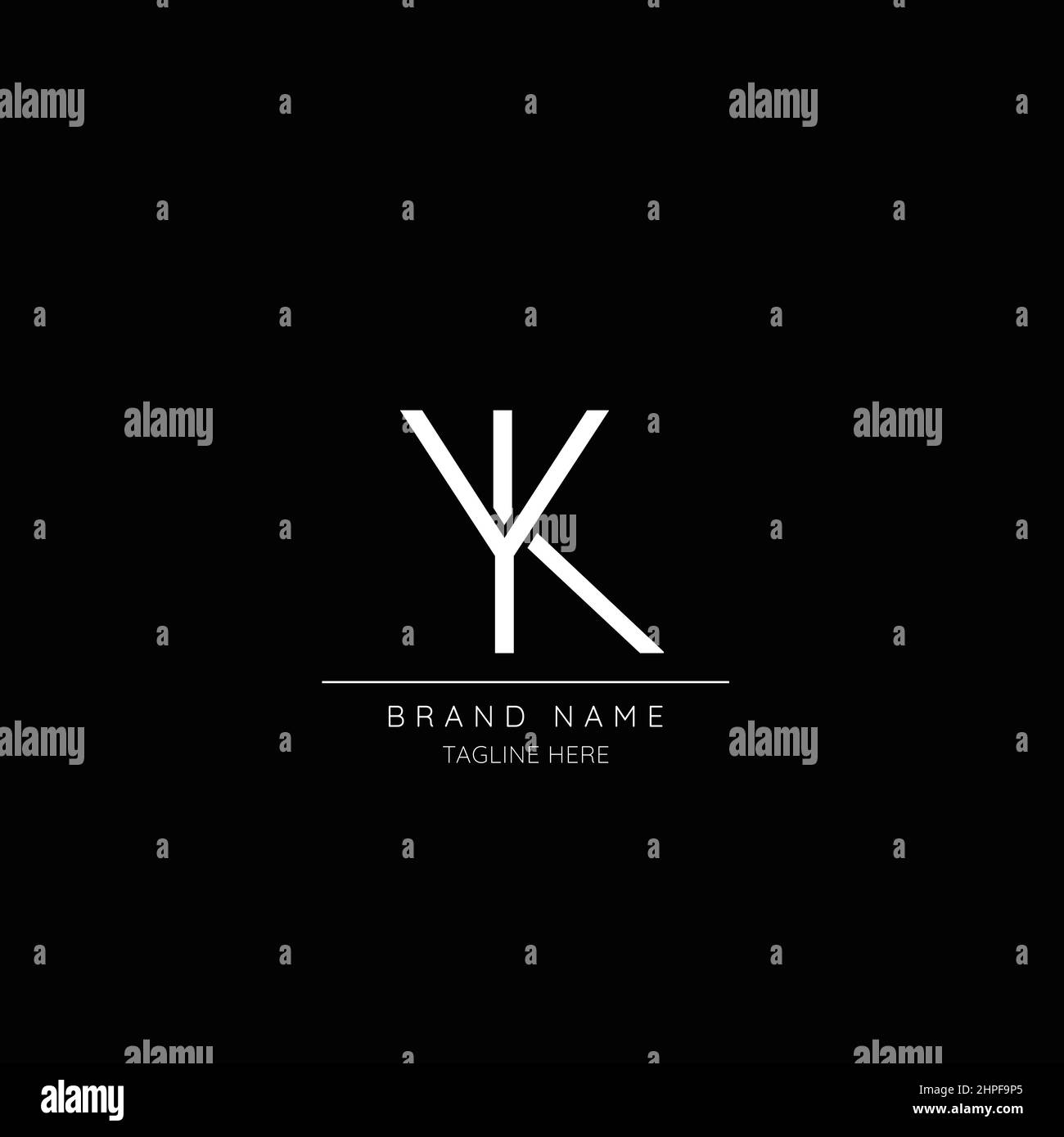 Alphabet YK initial letter icon logo Stock Vector