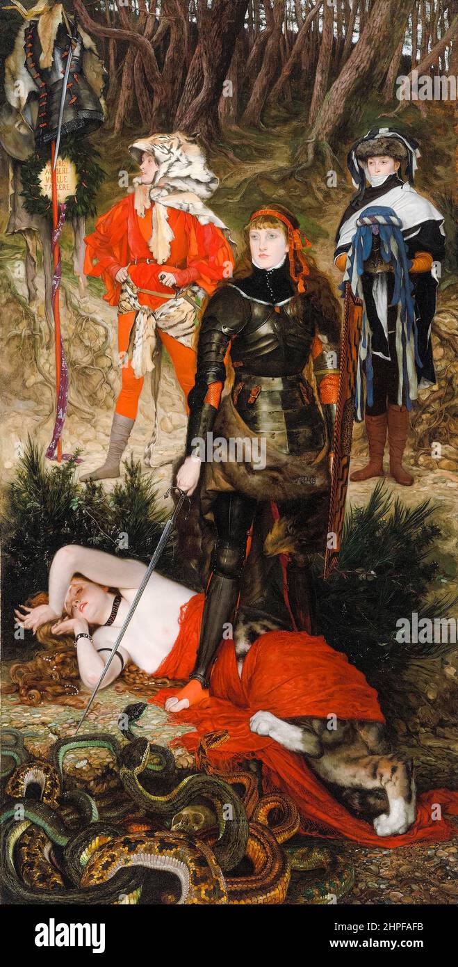 James Tissot, Triumph of the Will: The Challenge, painting, oil on canvas, circa 1877 Stock Photo