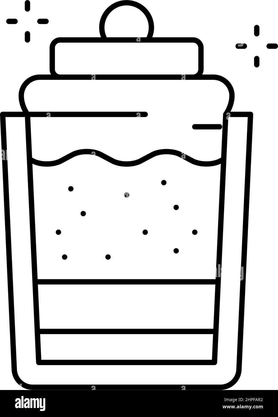 creamy dessert cup line icon vector illustration Stock Vector