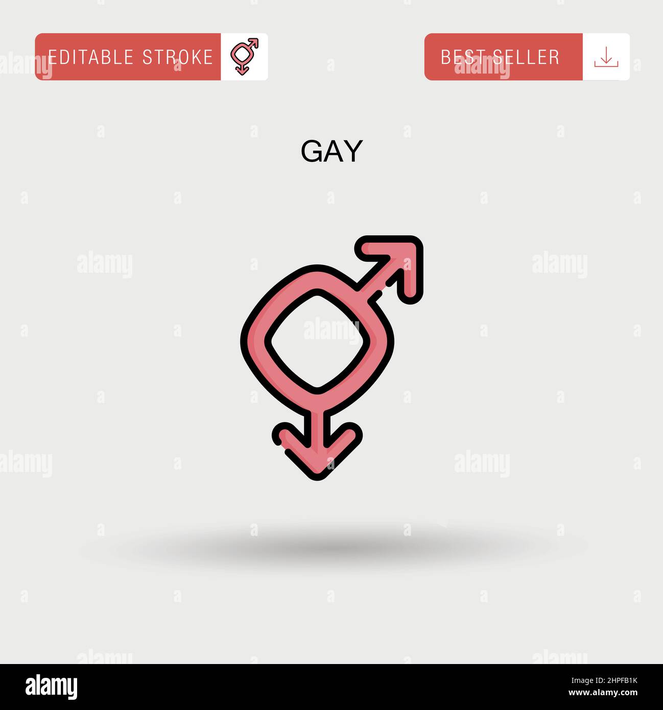 Gay Simple vector icon. Stock Vector