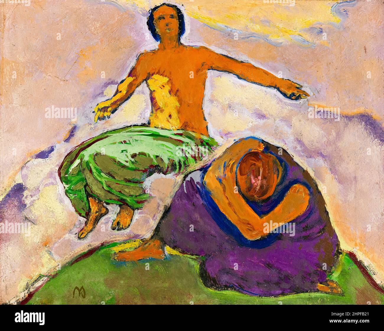 Koloman Moser, painting, Trauer und Hoffnung, (Sadness and Hope), circa 1914, oil on cardboard Stock Photo